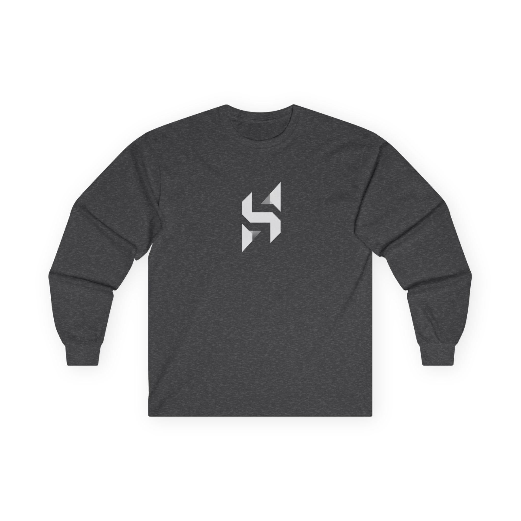 Geometric Monogram Long Sleeve Tee | Minimal Black Emblem | Streetwear