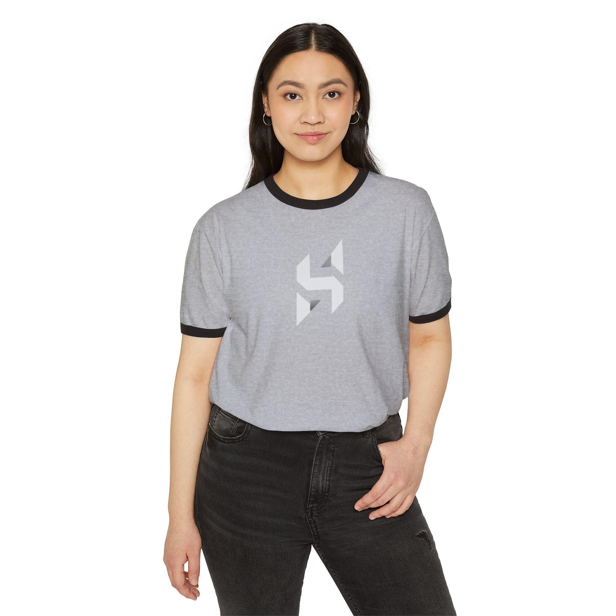 Geometric T-Shirt | Minimal Monochrome Ringer Tee | Streetwear
