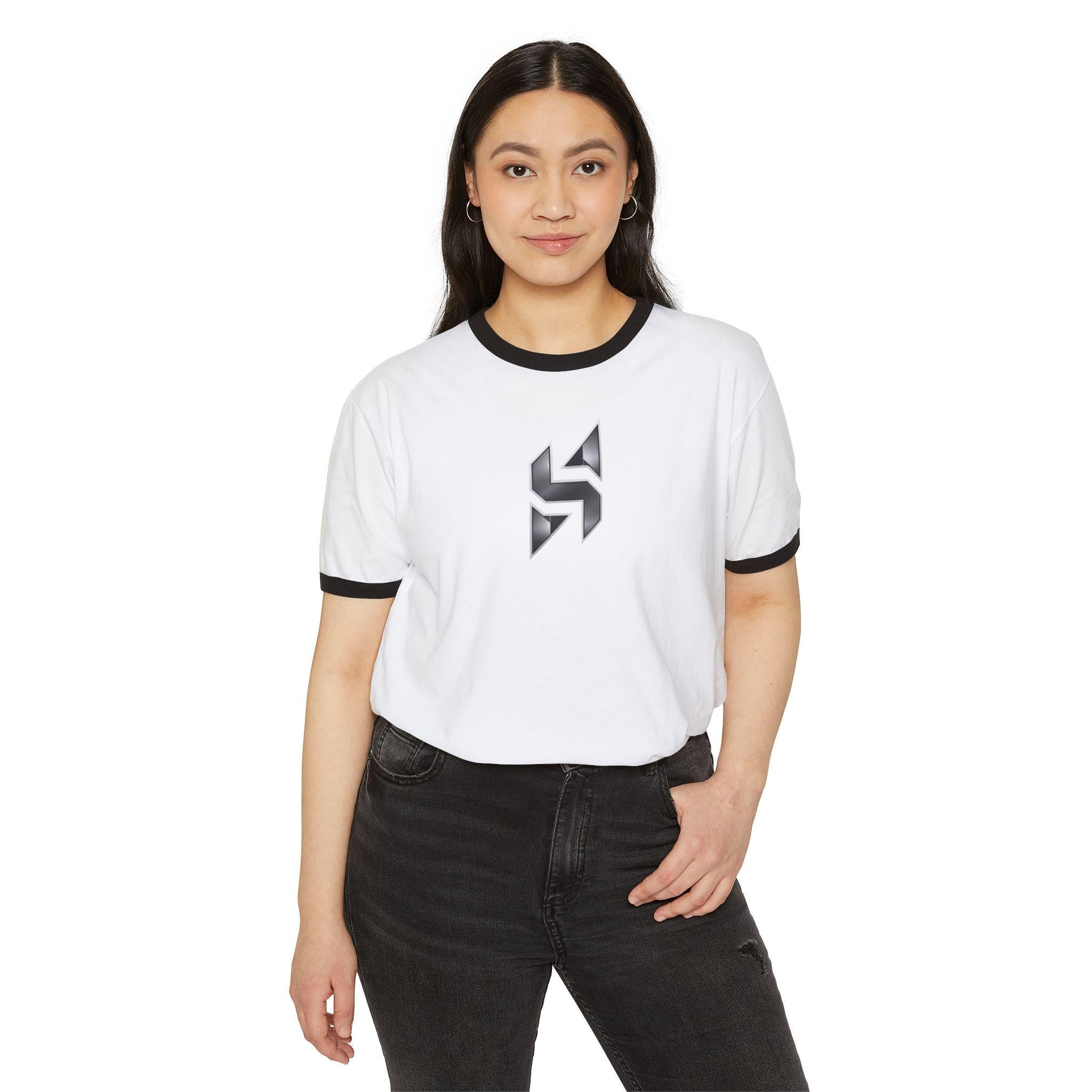 Geometric T-Shirt | Minimal Monochrome Ringer Tee | Streetwear