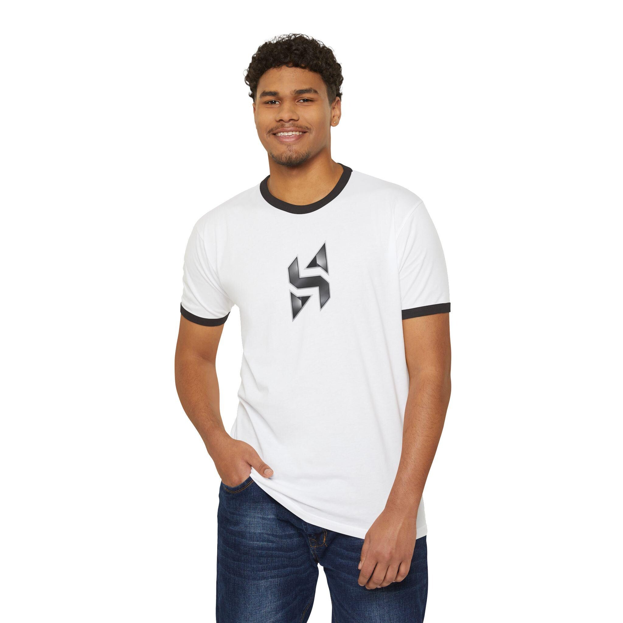 Geometric T-Shirt | Minimal Monochrome Ringer Tee | Streetwear