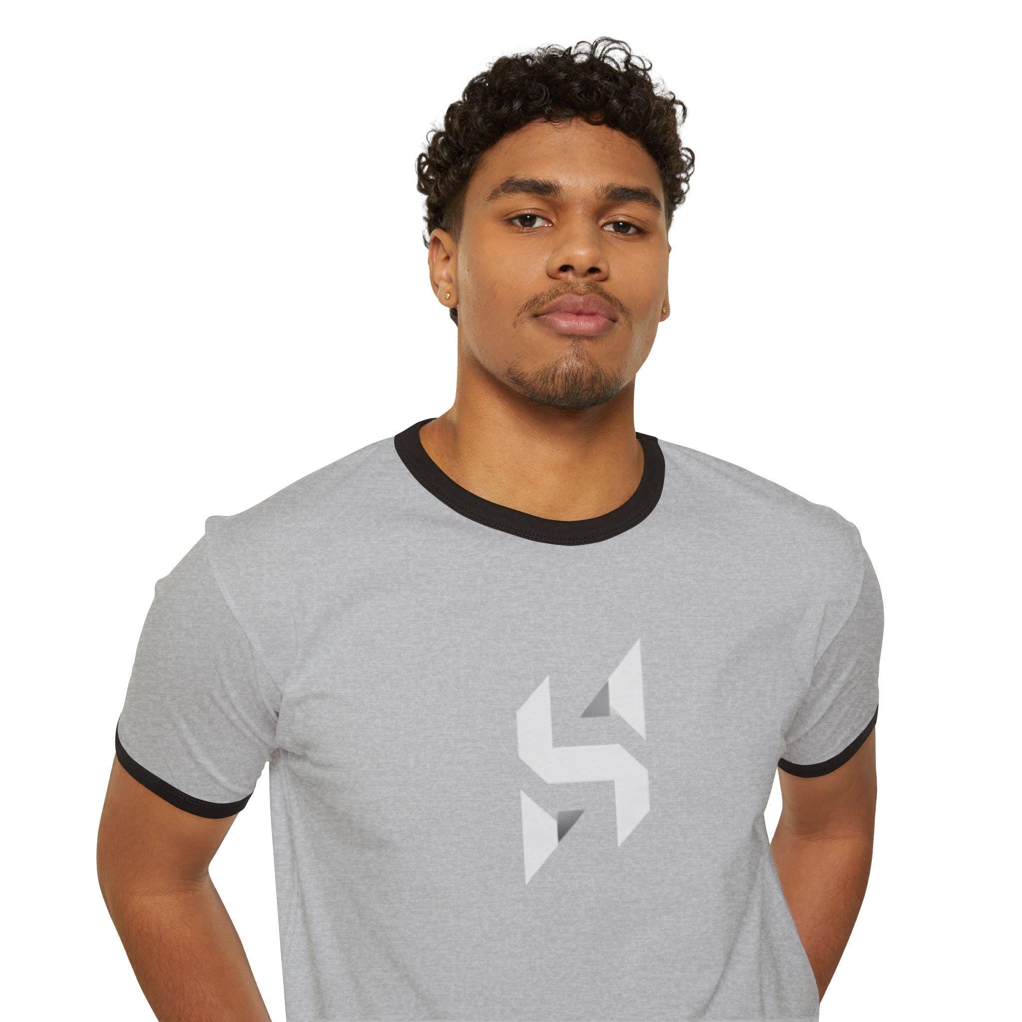 Geometric T-Shirt | Minimal Monochrome Ringer Tee | Streetwear