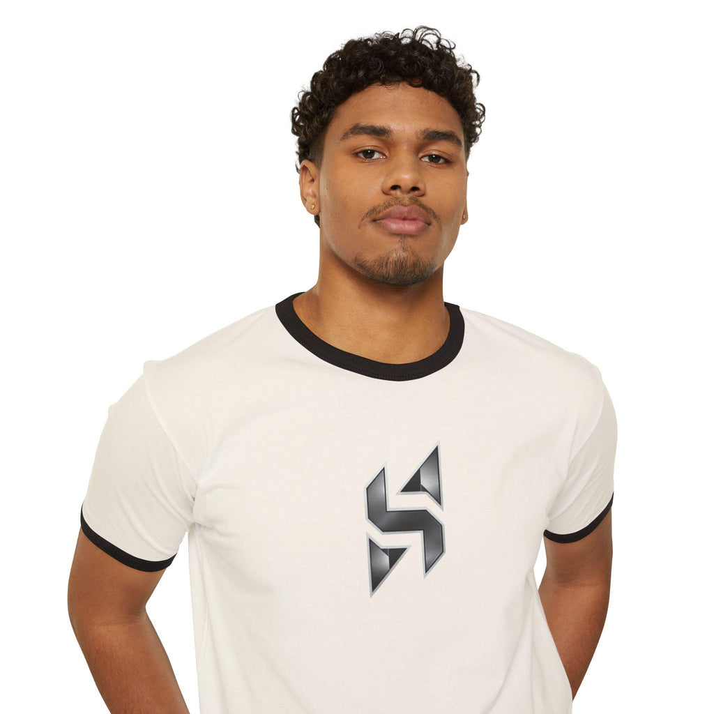 Geometric T-Shirt | Minimal Monochrome Ringer Tee | Streetwear