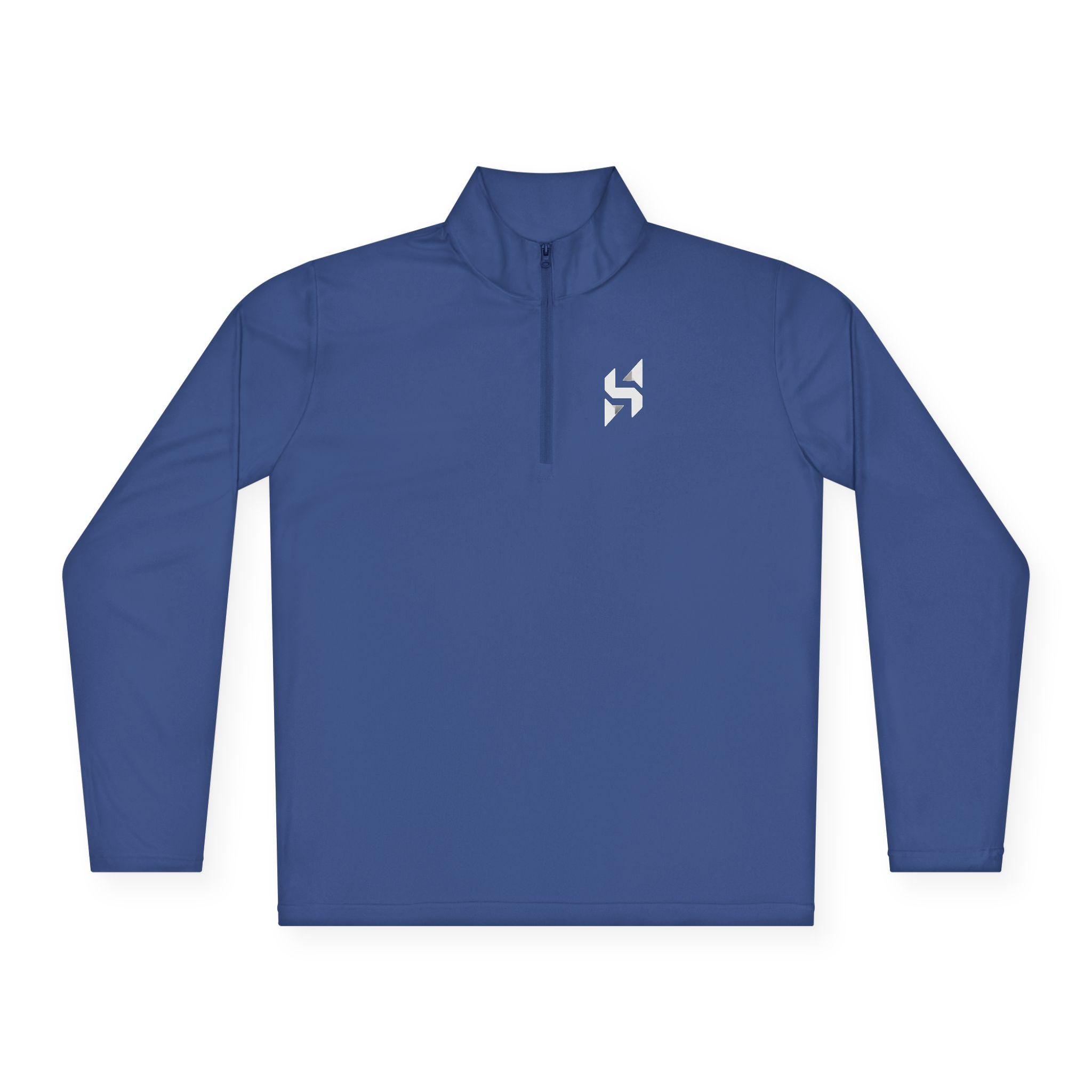 Minimal Geometric Logo Quarter-Zip Pullover | Small Chest Emblem | Streetwear | Athleticwear | HalfSpace Studio Branding