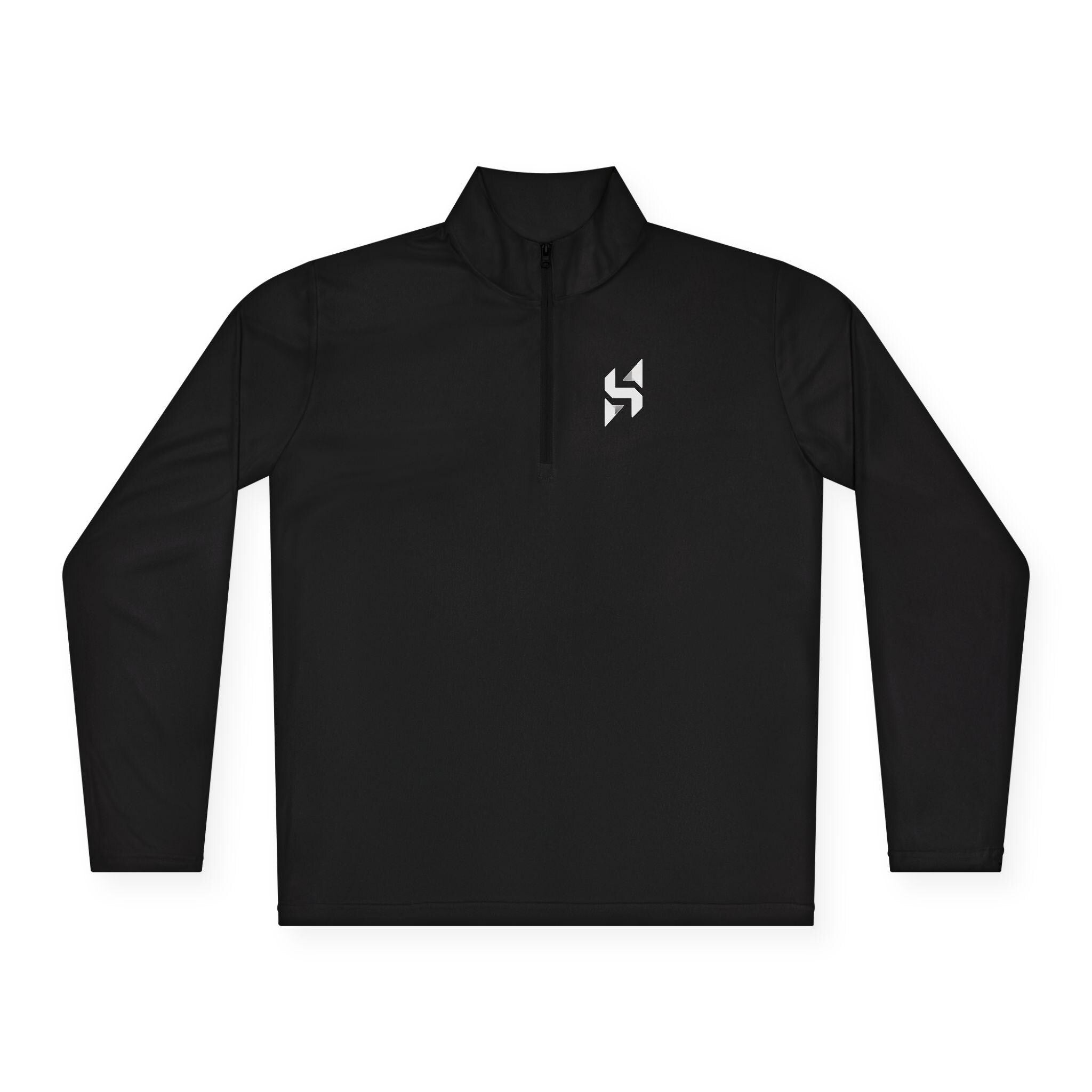 Minimal Geometric Logo Quarter-Zip Pullover | Small Chest Emblem | Streetwear | Athleticwear | HalfSpace Studio Branding