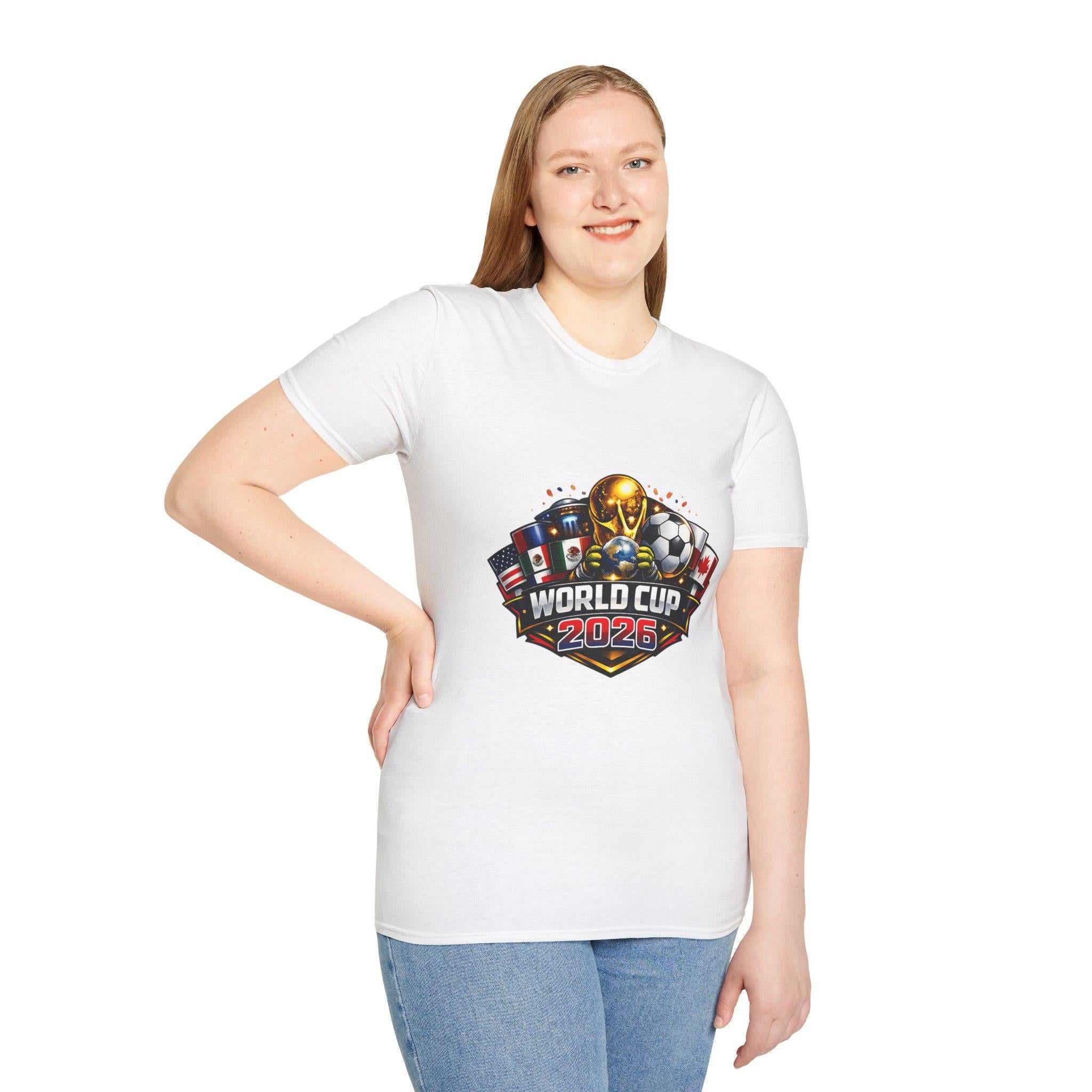 World Cup 2026 Soccer T-Shirt | Trophy, Flags, Ball | Streetwear Soccer Fan Apparel