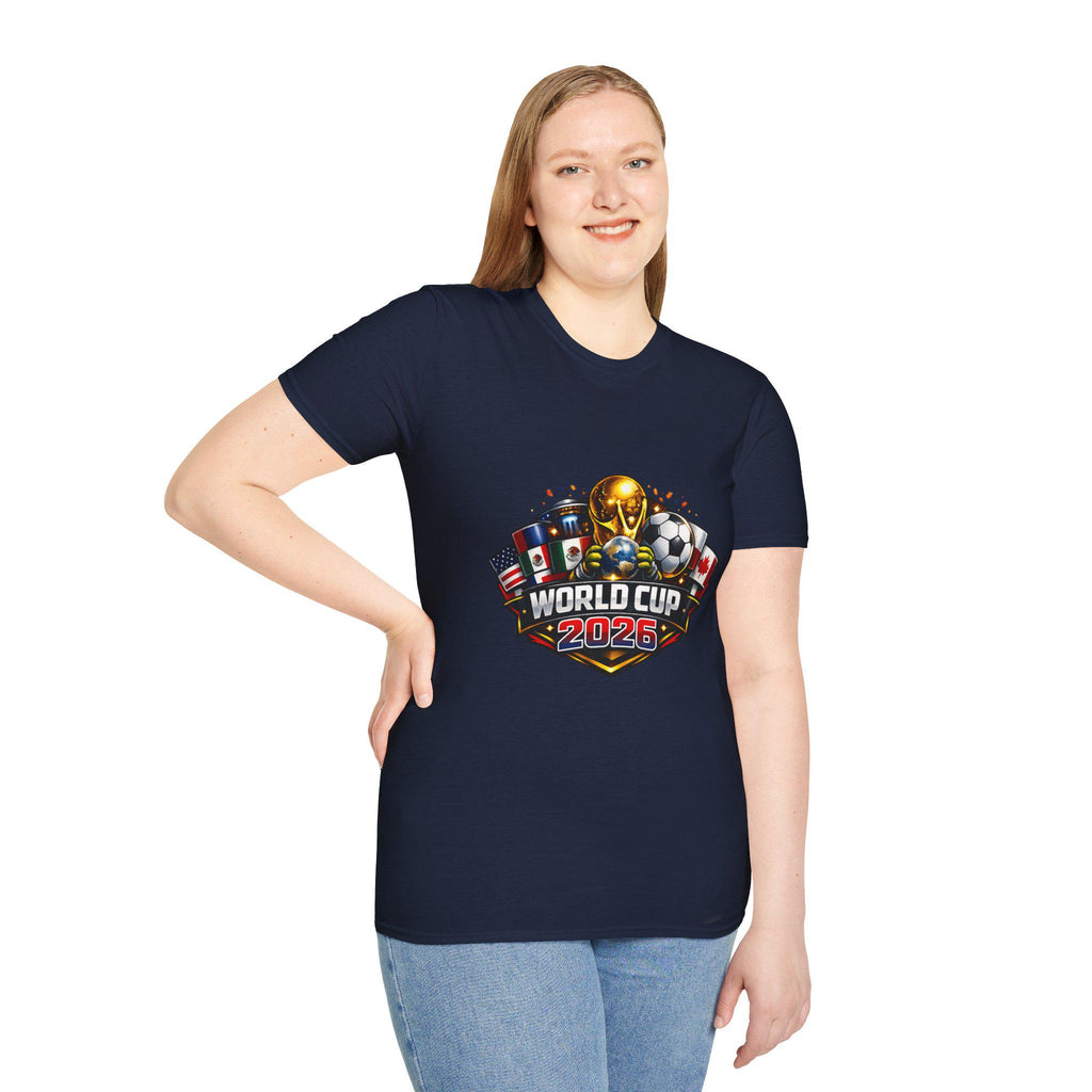 World Cup 2026 Soccer T-Shirt | Trophy, Flags, Ball | Streetwear Soccer Fan Apparel