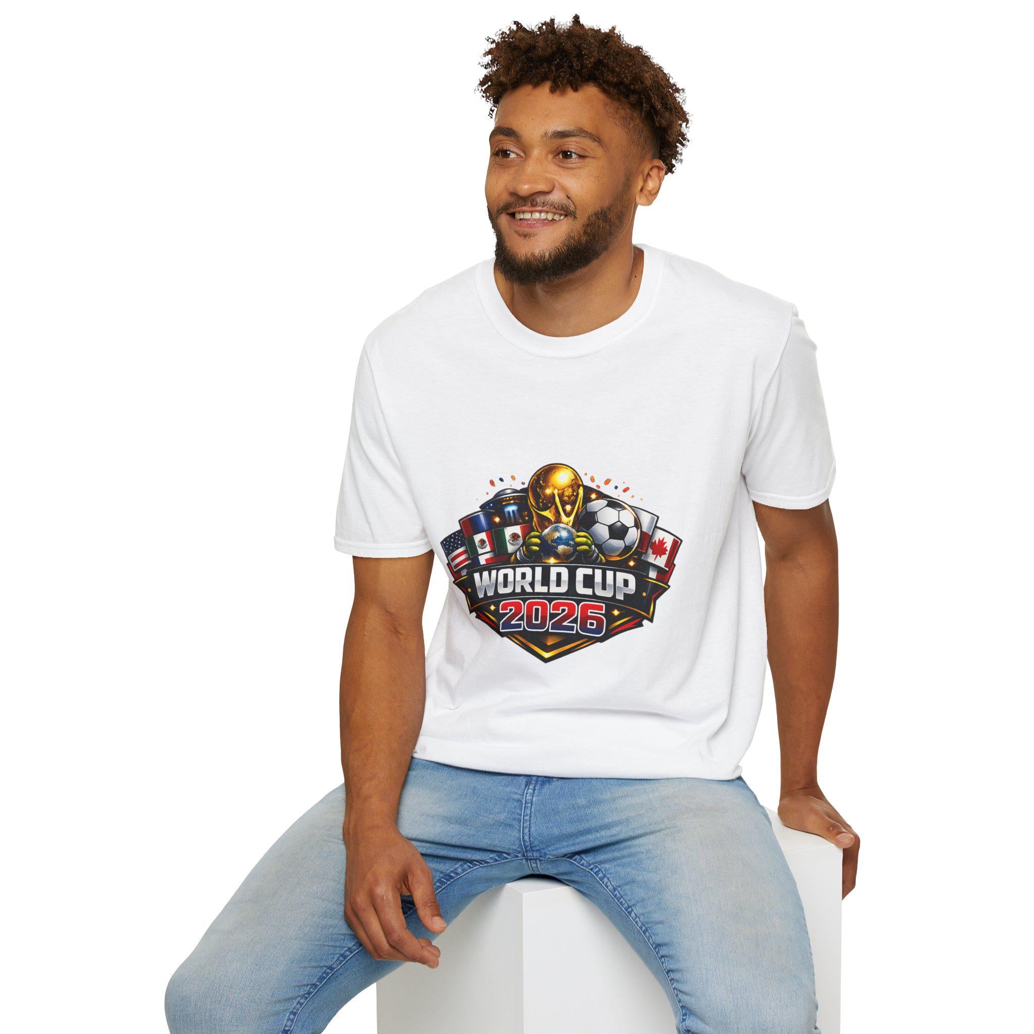 World Cup 2026 Soccer T-Shirt | Trophy, Flags, Ball | Streetwear Soccer Fan Apparel