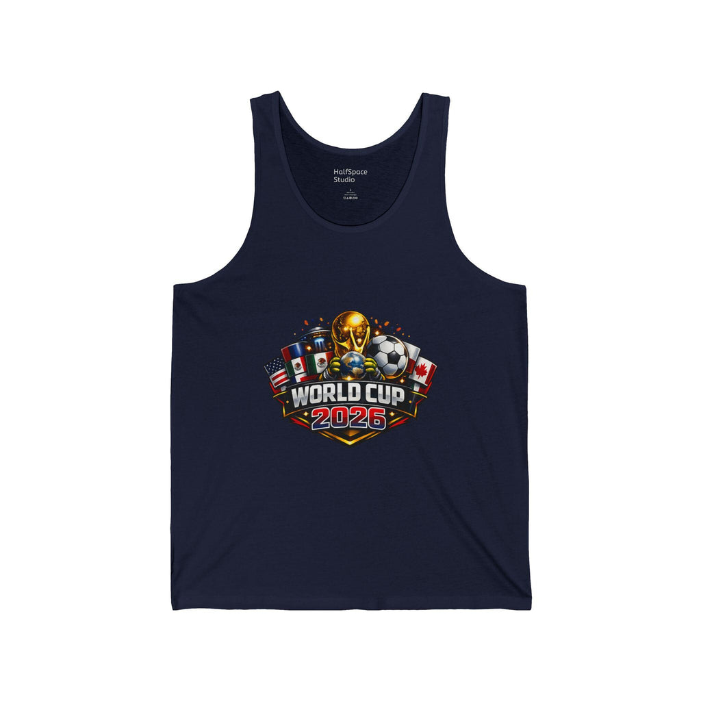 World Cup 2026 Soccer Trophy Tank Top | Championship Flags, Ball Design