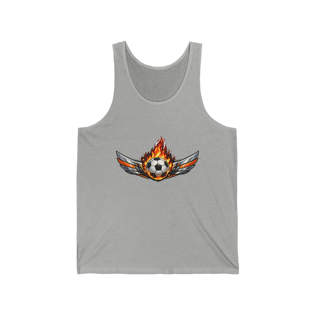 Flaming Winged Soccer Ball Tank Top | Minimal Streetwear Graphic Tee