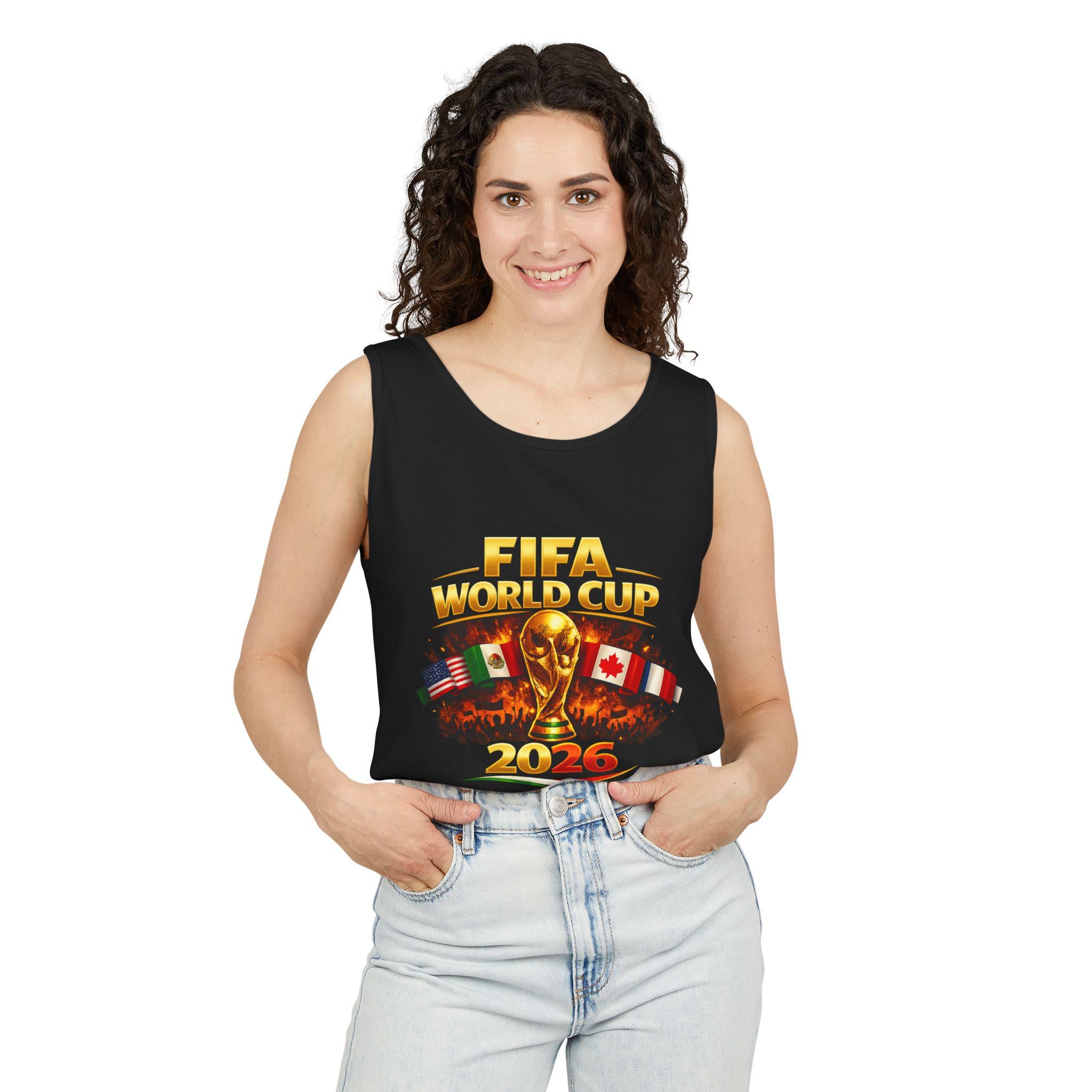 FIFA World Cup 2026 Tank Top | Tournament Trophy with Flags | Minimal Streetwear