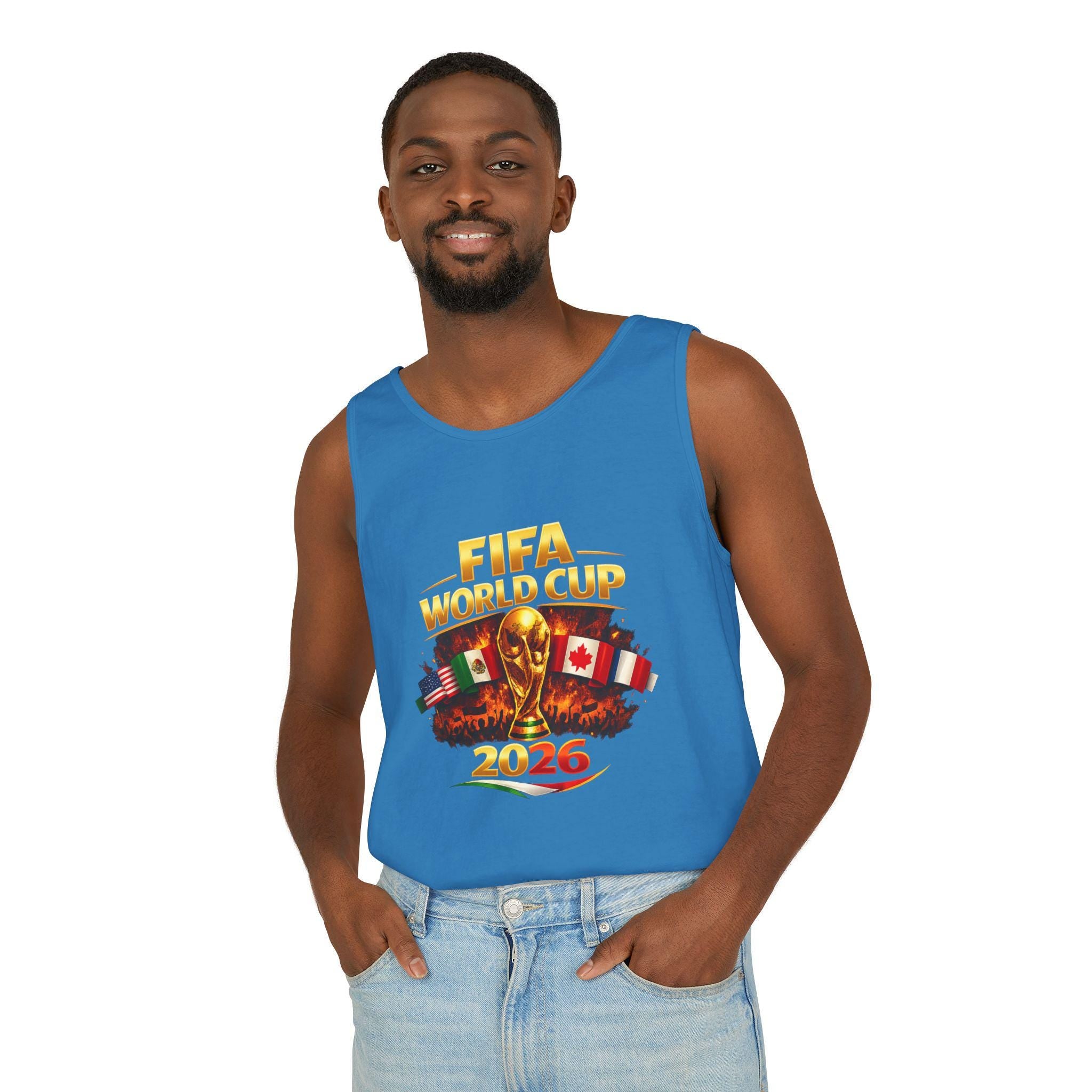 FIFA World Cup 2026 Tank Top | Tournament Trophy with Flags | Minimal Streetwear
