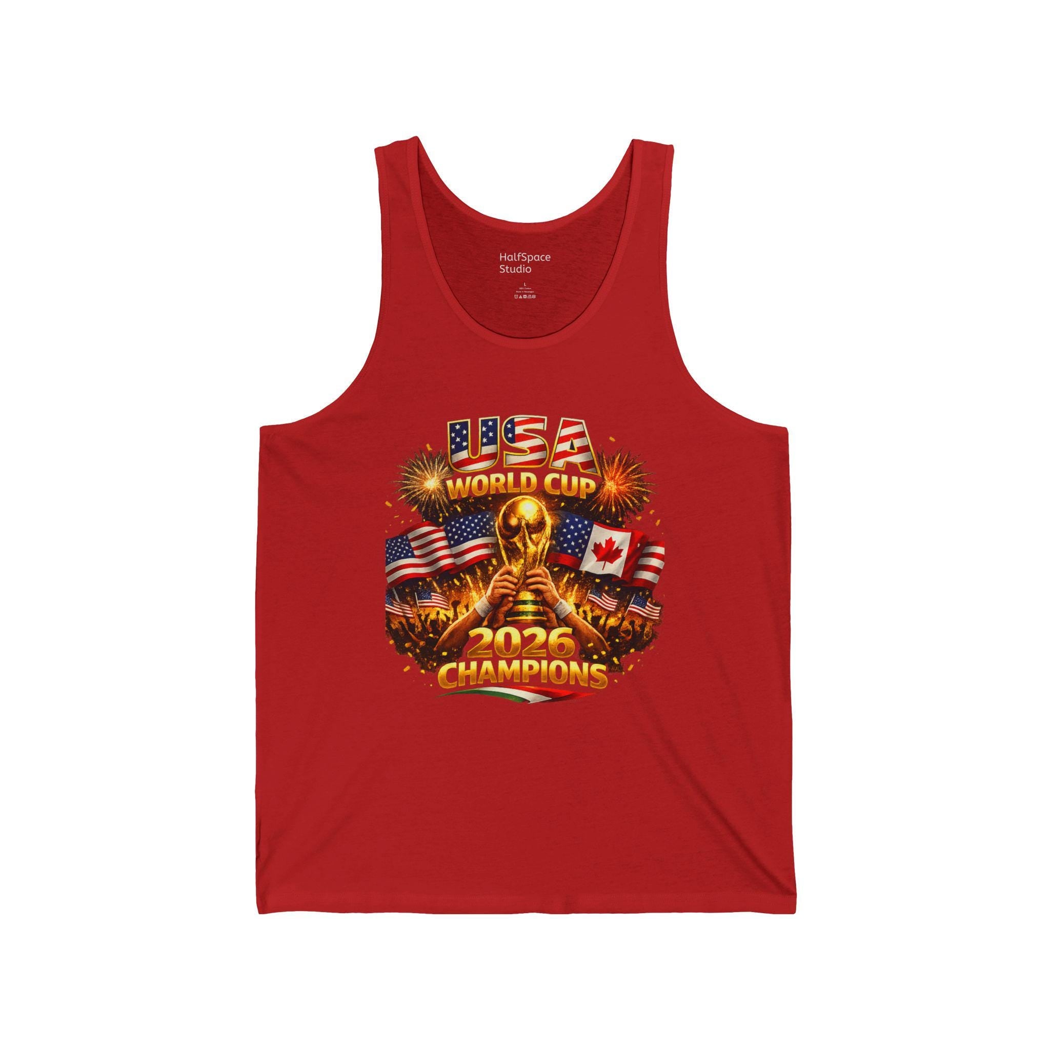 USA Champions 2026 World Cup Soccer Tank | American Canadian Flags