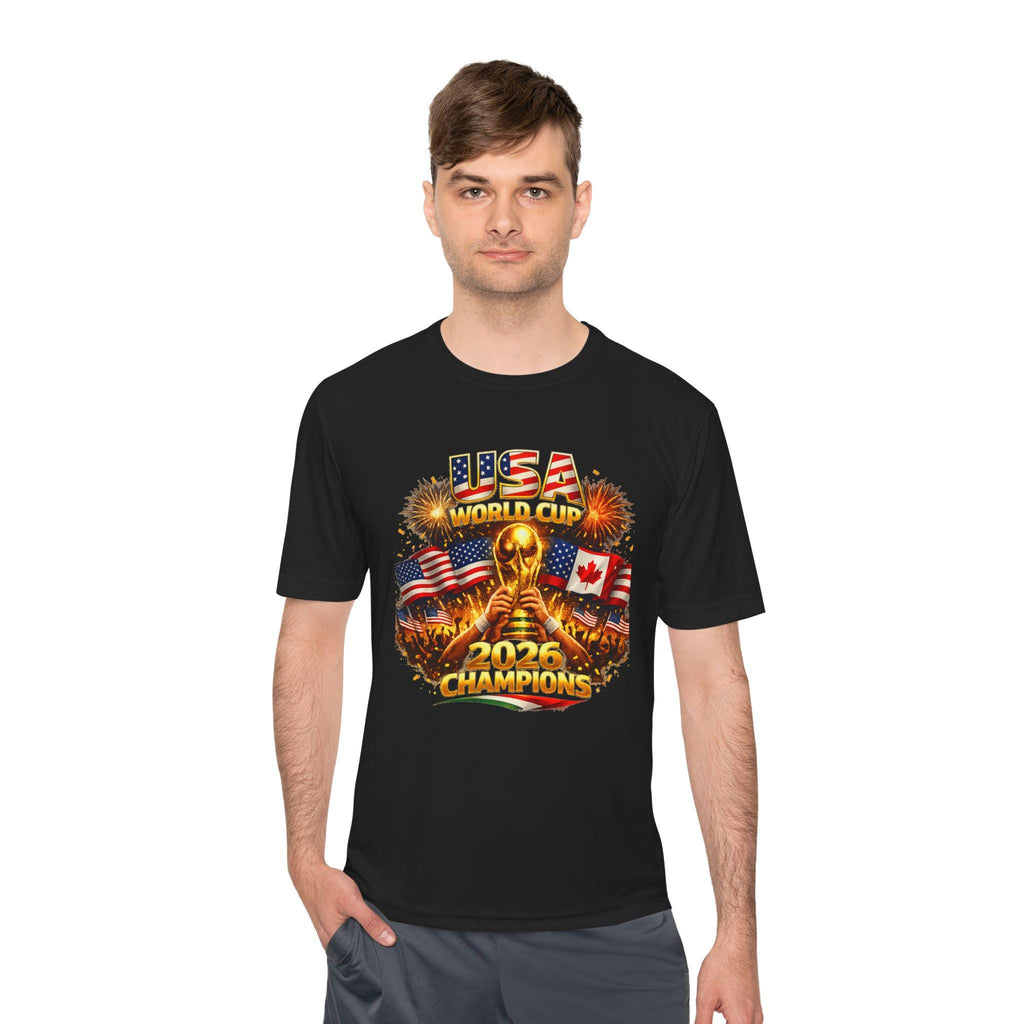 USA World Champions Trophy 2026 Tee | American Flag, Fireworks, Gold Cup
