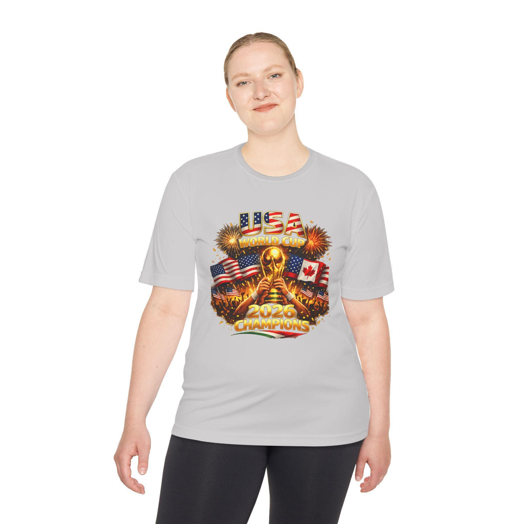 USA World Champions Trophy 2026 Tee | American Flag, Fireworks, Gold Cup