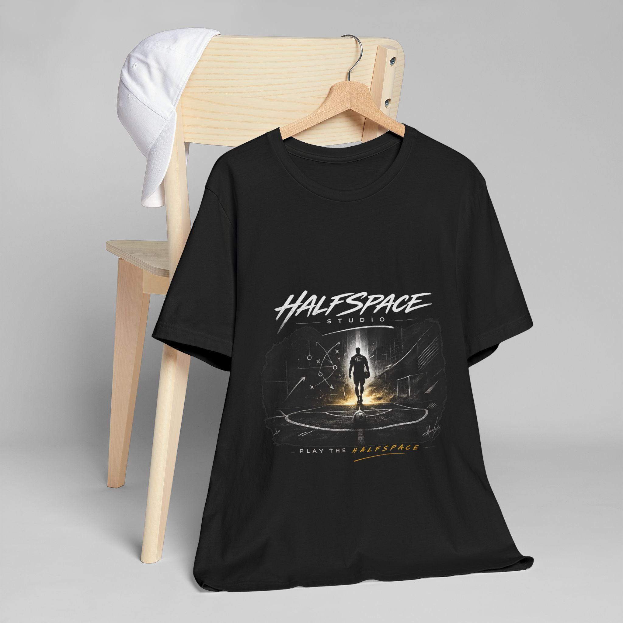 Halfspace Studios Astronaut Graphic T-Shirt | Space Exploration, Sci-Fi FootballTee-HalfSpace Studios.