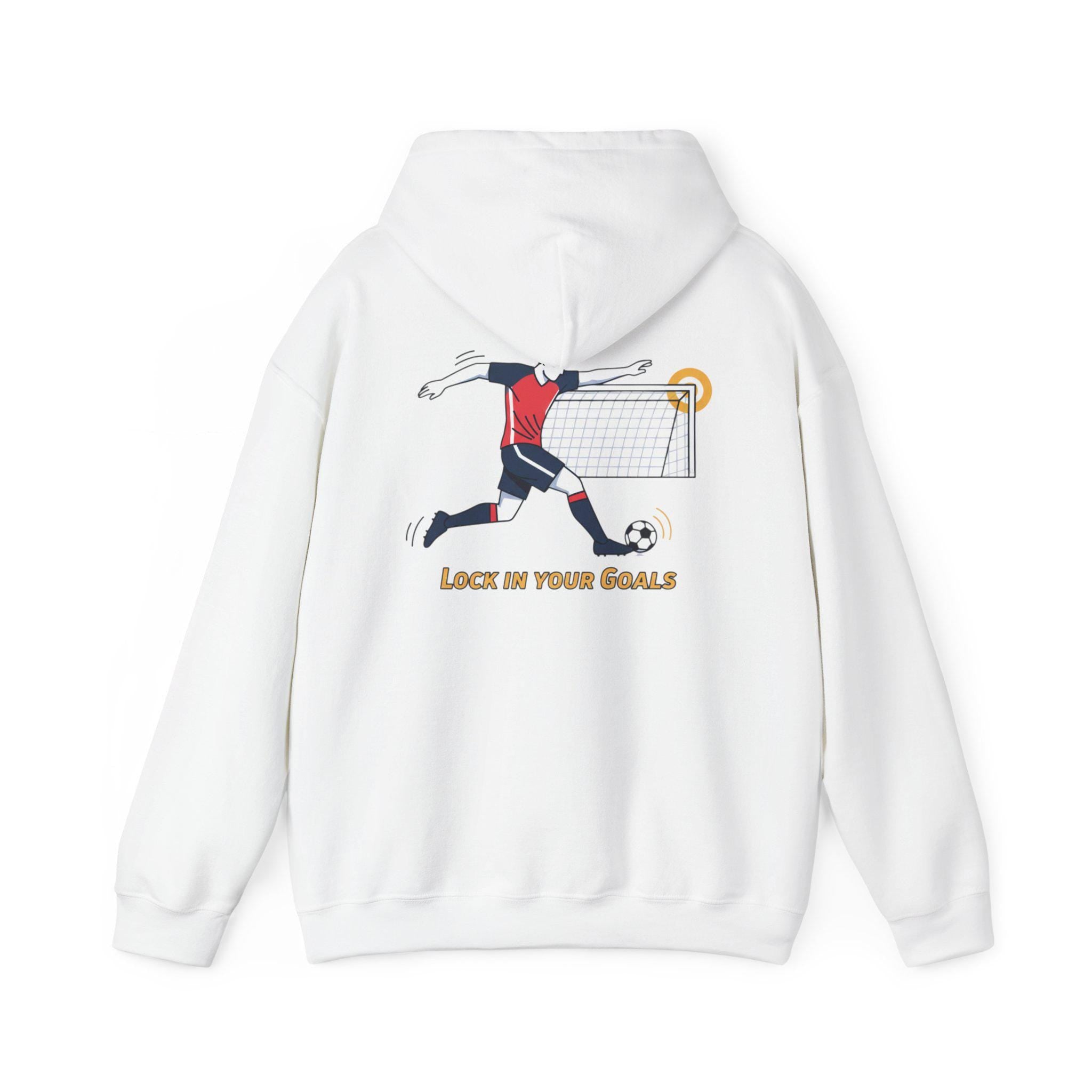 Soccer Striker Graphic Hoodie | Lock In Your Goals | Soccer Player Illustration