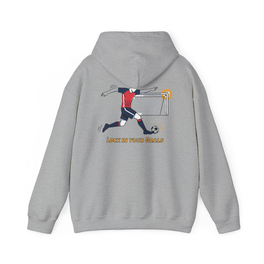 Soccer Striker Graphic Hoodie | Lock In Your Goals | Soccer Player Illustration