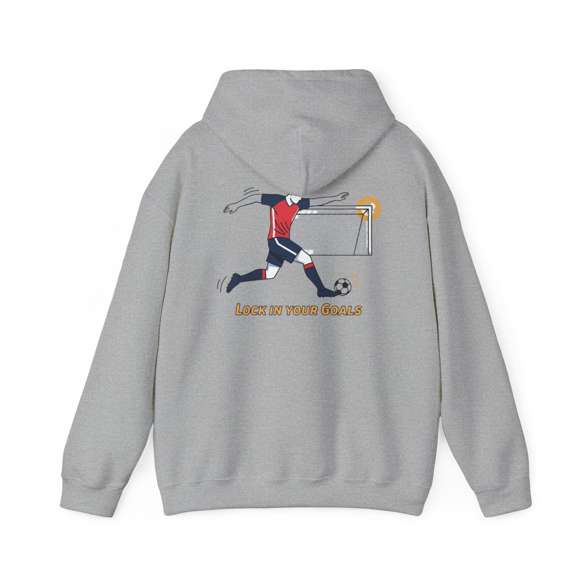 Soccer Striker Graphic Hoodie | Lock In Your Goals | Soccer Player Illustration