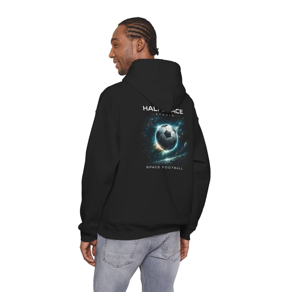 Cosmic Soccer Planet Hoodie | Space Football Illustration-HalfSpace Studio
