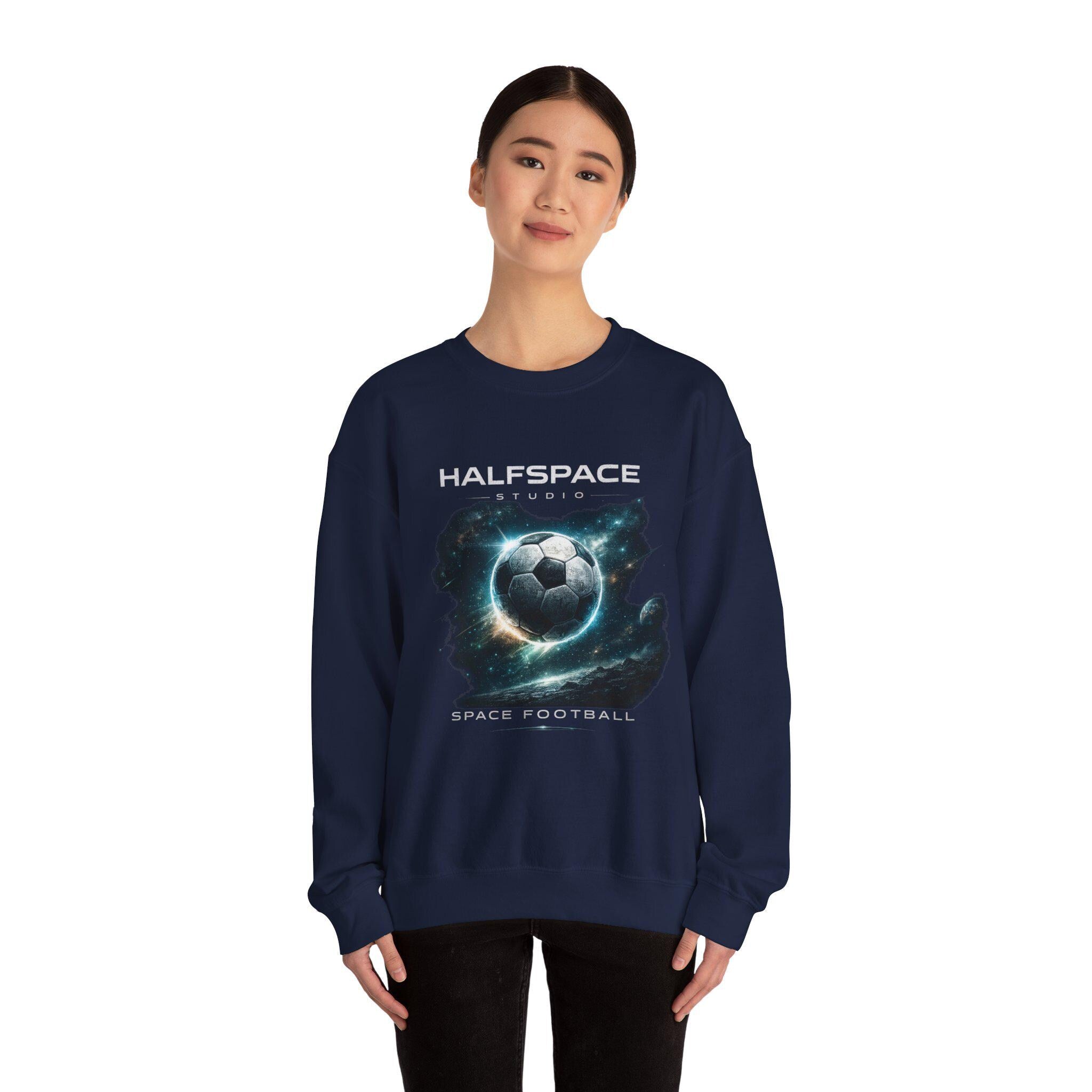 Galactic Soccer Ball Crewneck Sweatshirt | Space Football Graphic