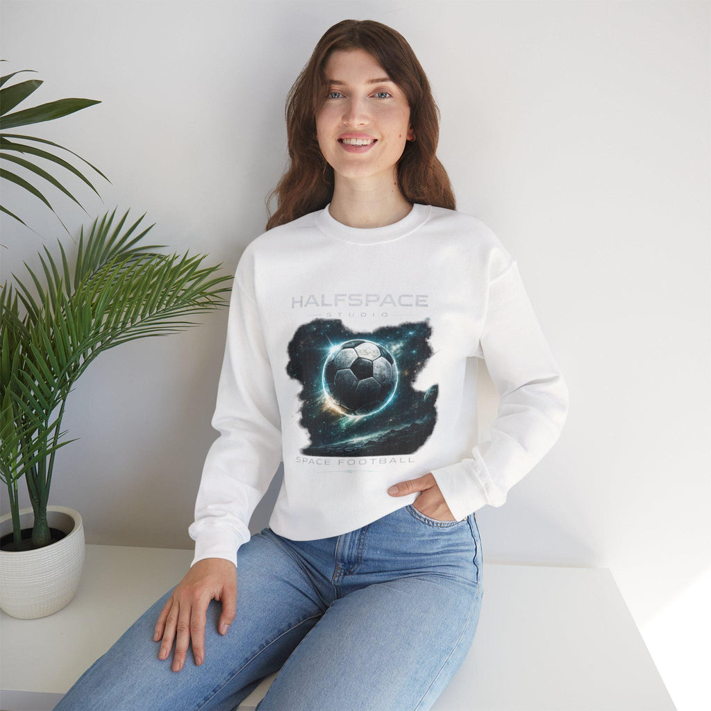 Galactic Soccer Ball Crewneck Sweatshirt | Space Football Graphic