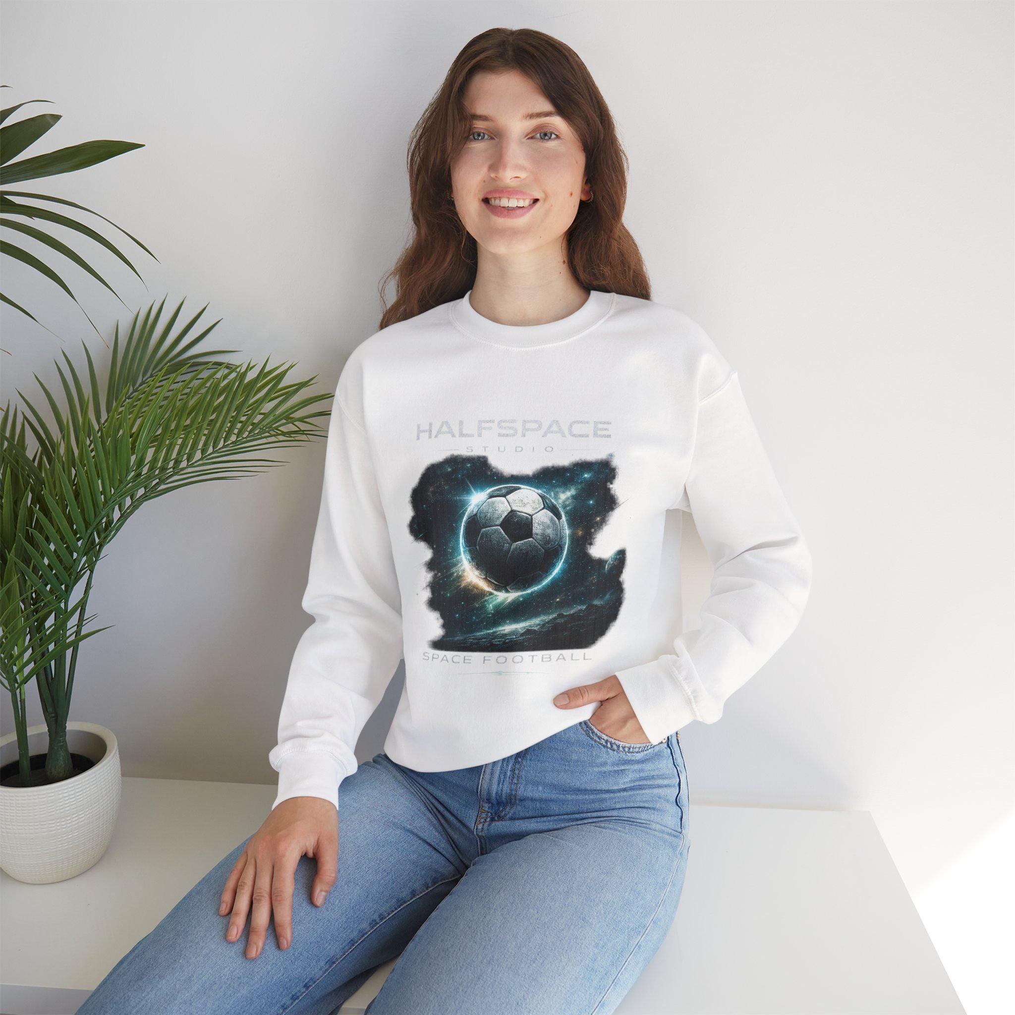 Galactic Soccer Ball Crewneck Sweatshirt | Space Football Graphic
