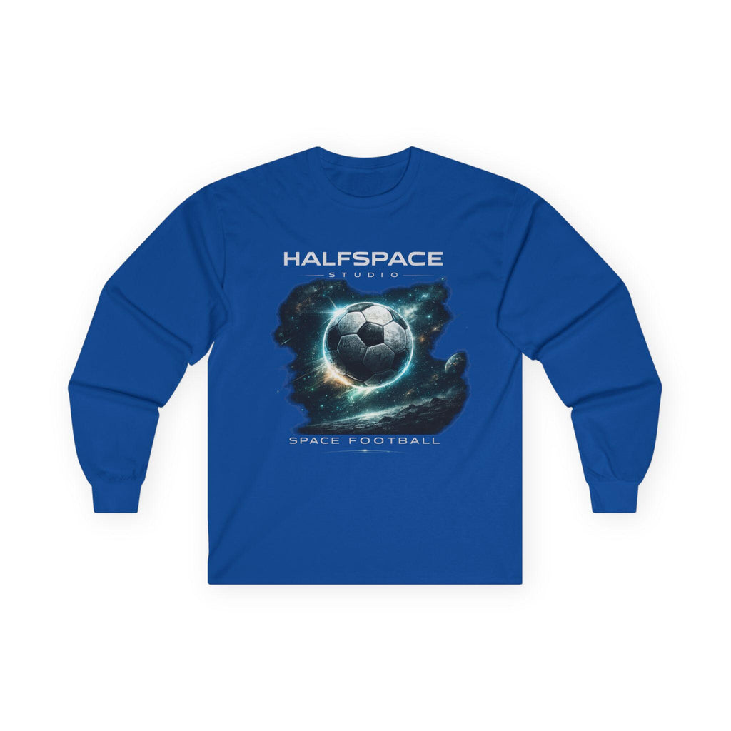 HalfSpace Studio Space Football Long Sleeve Tee | Soccer Planet Graphic-HalfSpace Studio