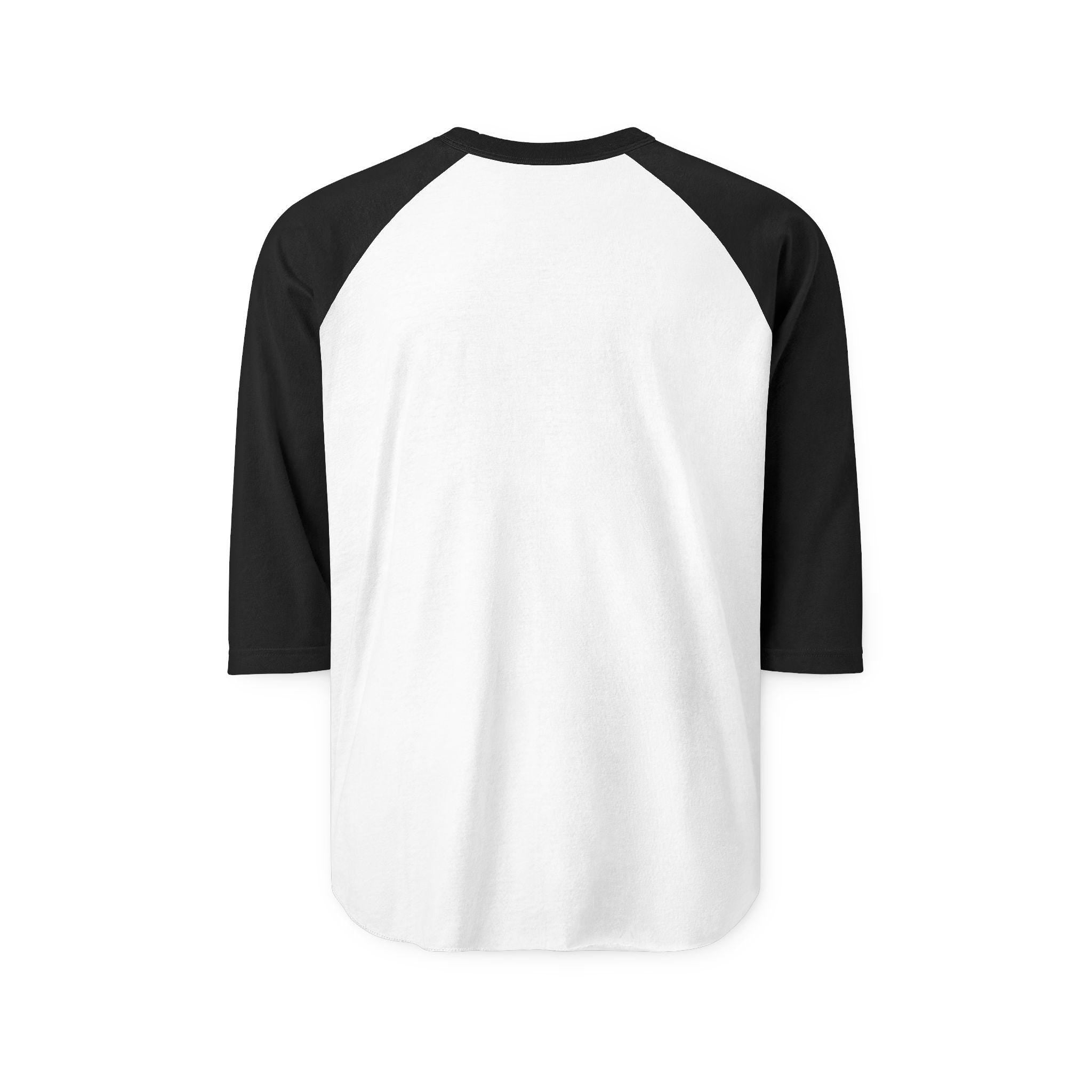 Raglan Shirt | Black Body White Contrast Sleeves, 3/4 Length Unisex Tee