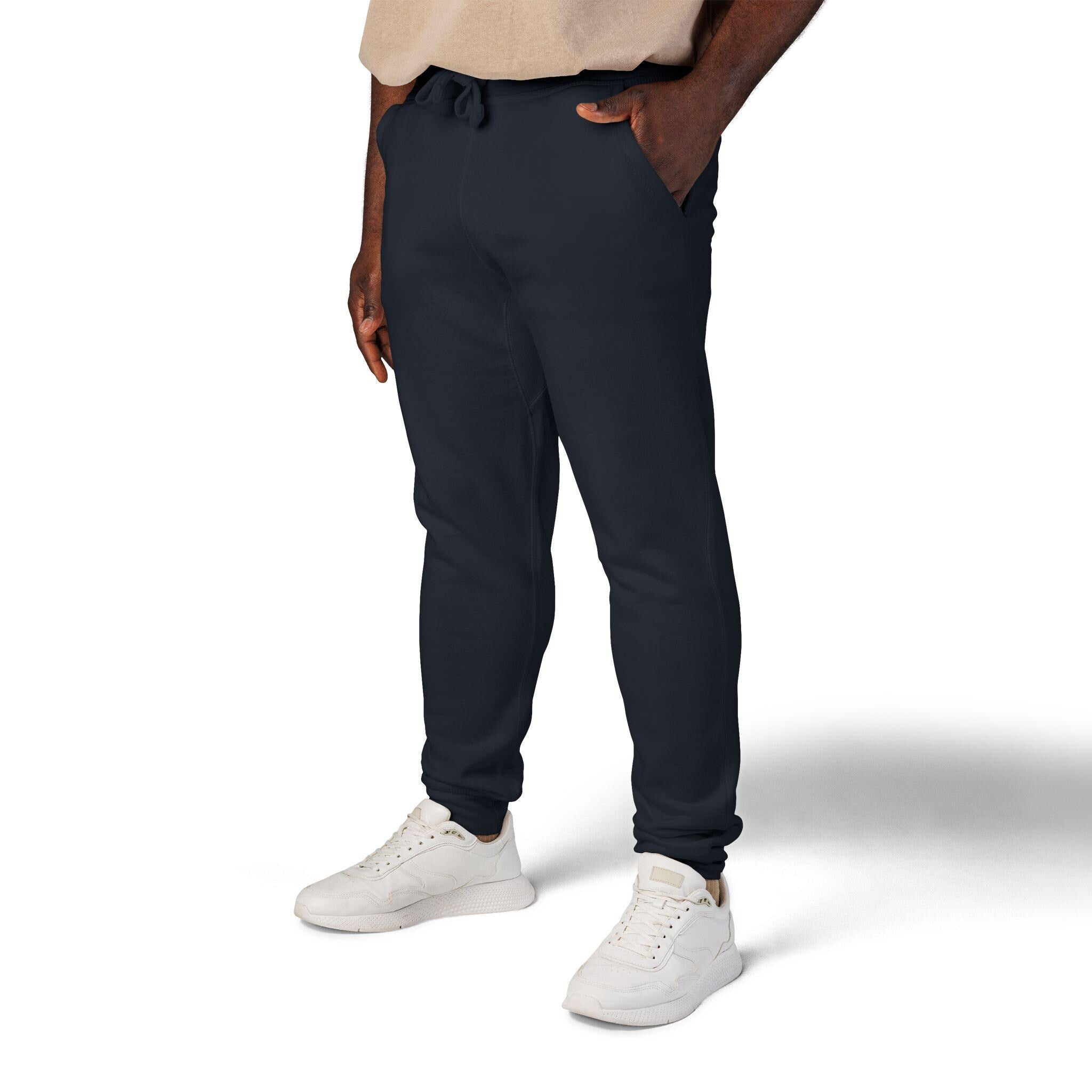 Embroidered Joggers Sweatpants | Navy Fleece Athletic Lounge Pants | Streetwear | Trouser | HalfSpace Branding