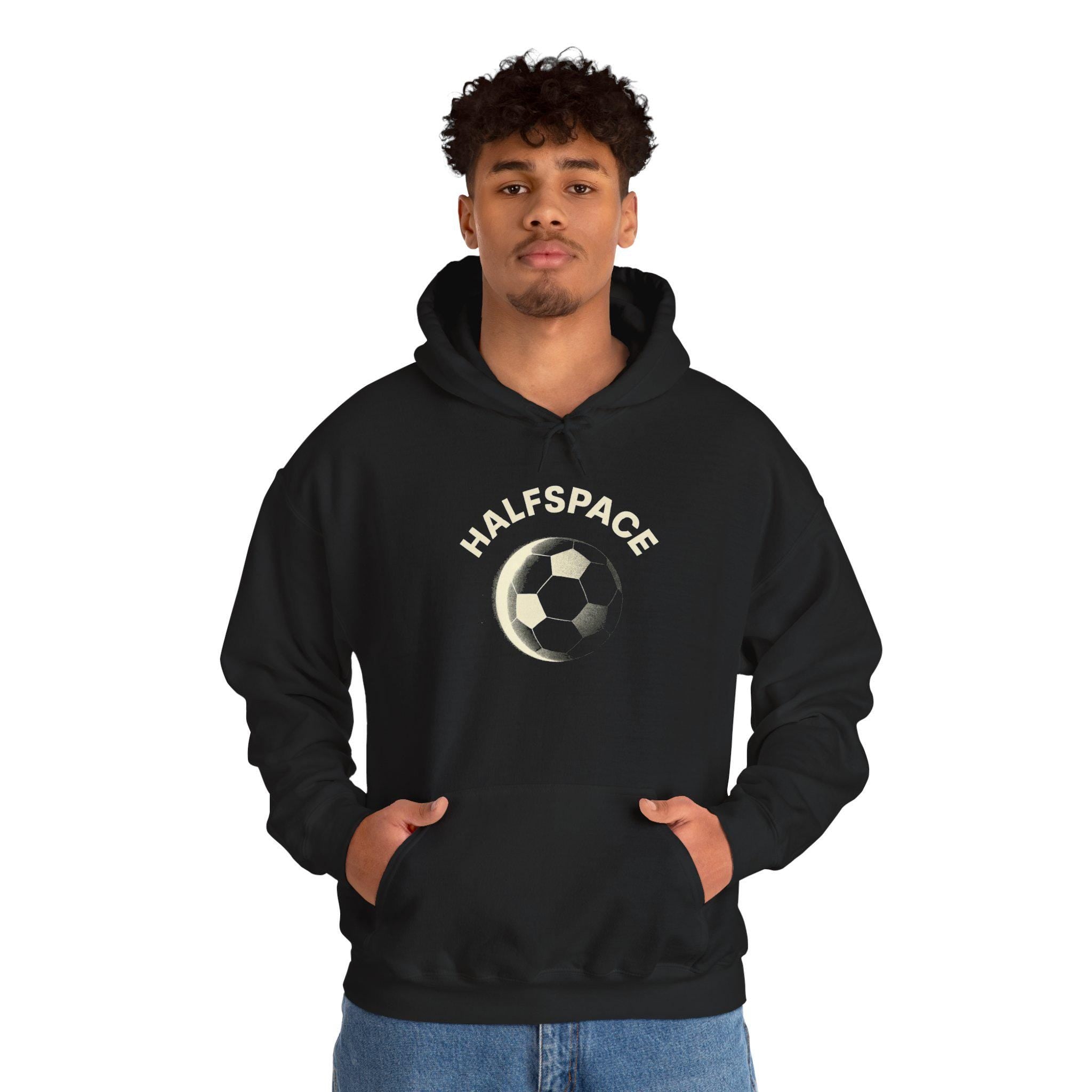 Soccer Moon Graphic Hoodie | Soccer Ball Crescent Design