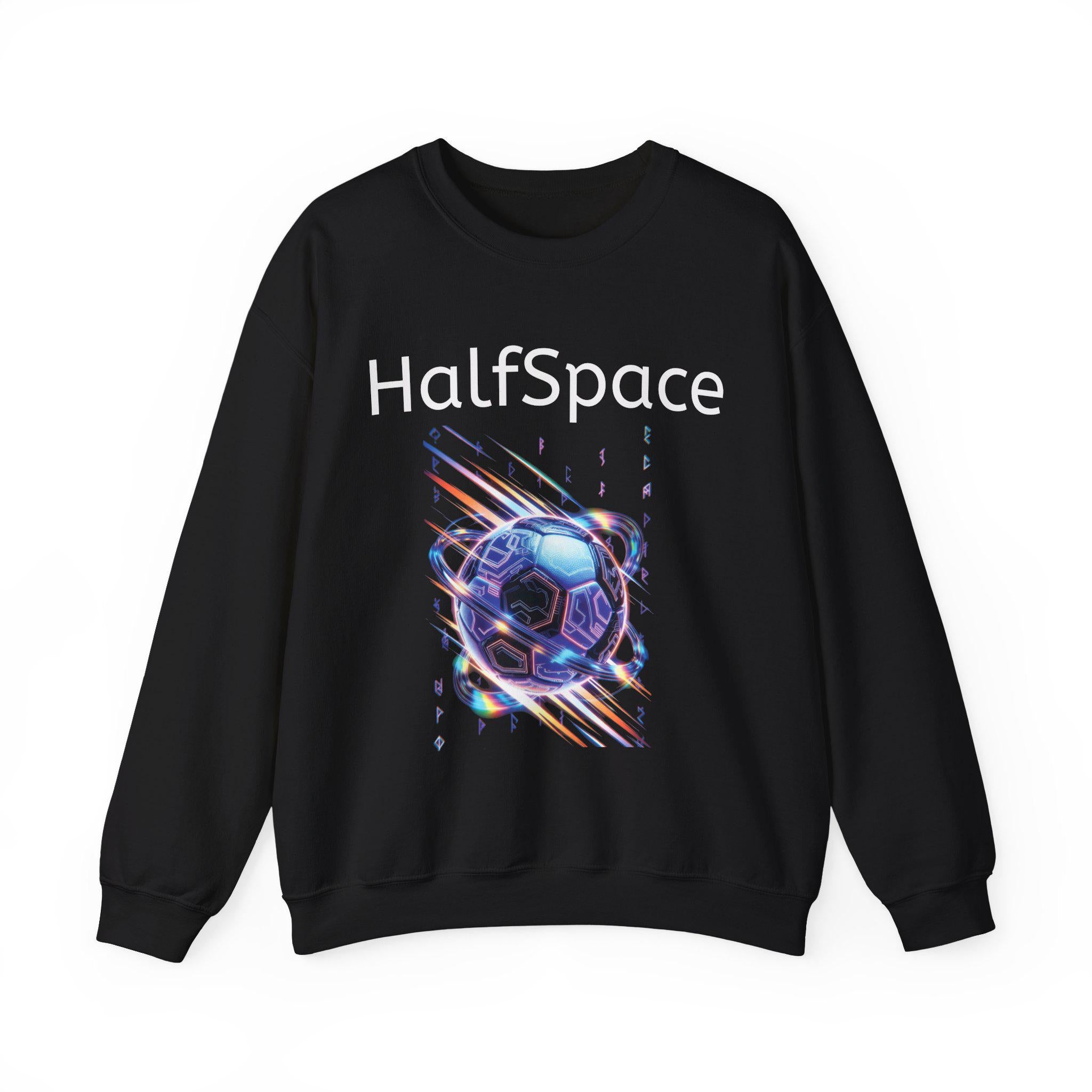 HalfSpace Futuristic Soccer Ball Sweatshirt | Cyber Space Sports Crewneck