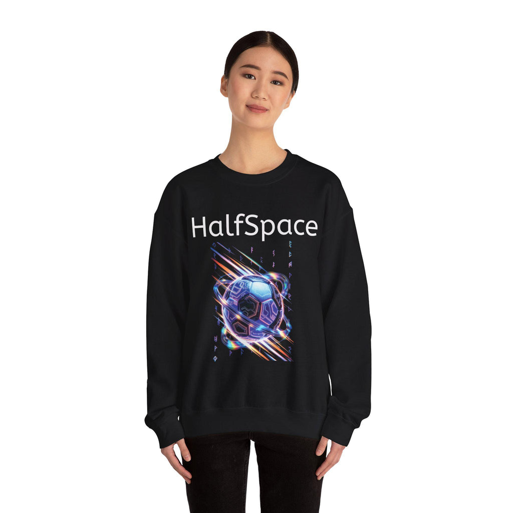 HalfSpace Futuristic Soccer Ball Sweatshirt | Cyber Space Sports Crewneck