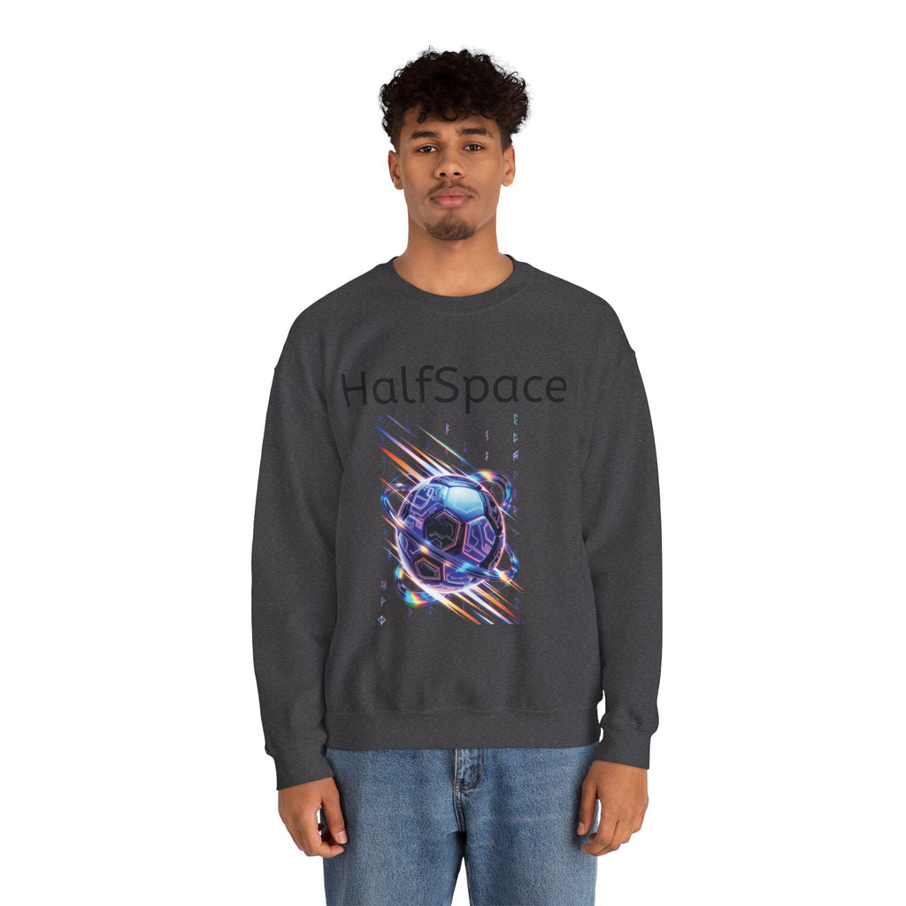 HalfSpace Futuristic Soccer Ball Sweatshirt | Cyber Space Sports Crewneck