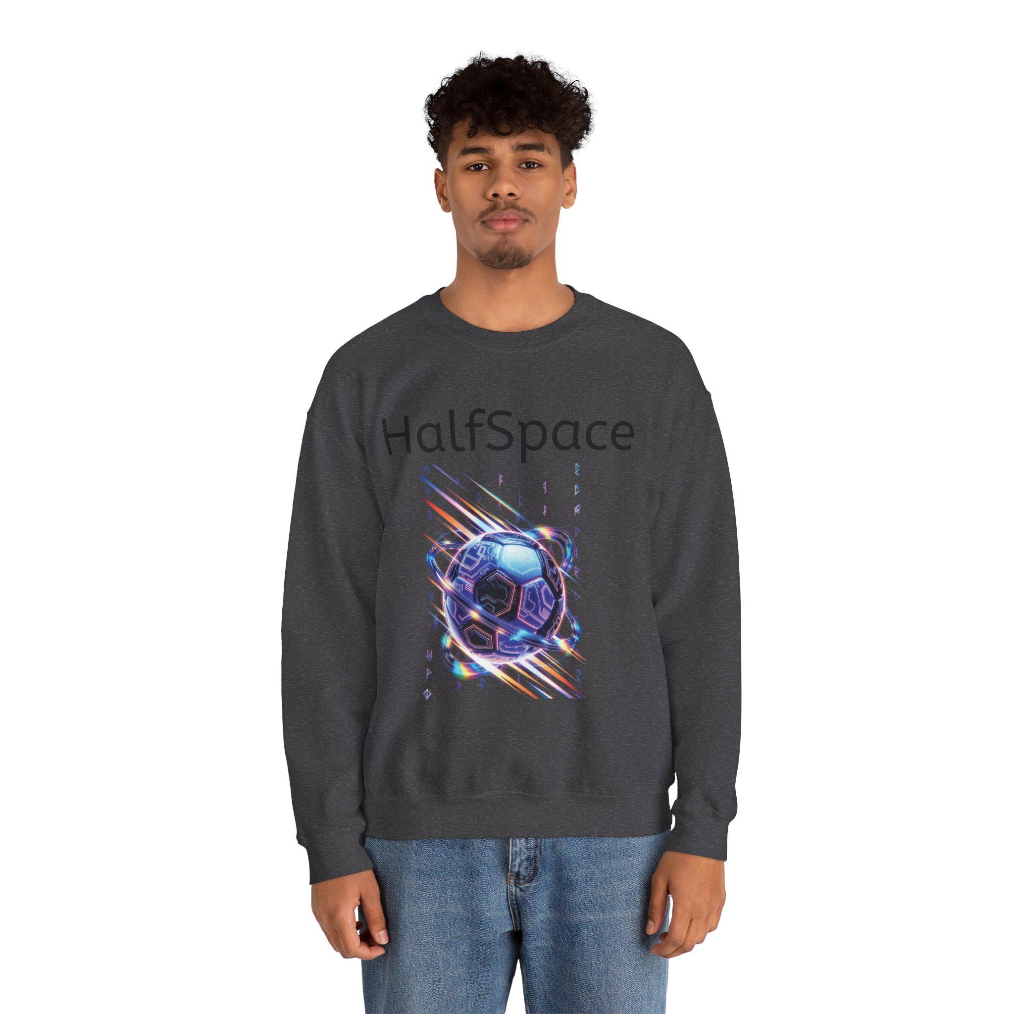 HalfSpace Futuristic Soccer Ball Sweatshirt | Cyber Space Sports Crewneck