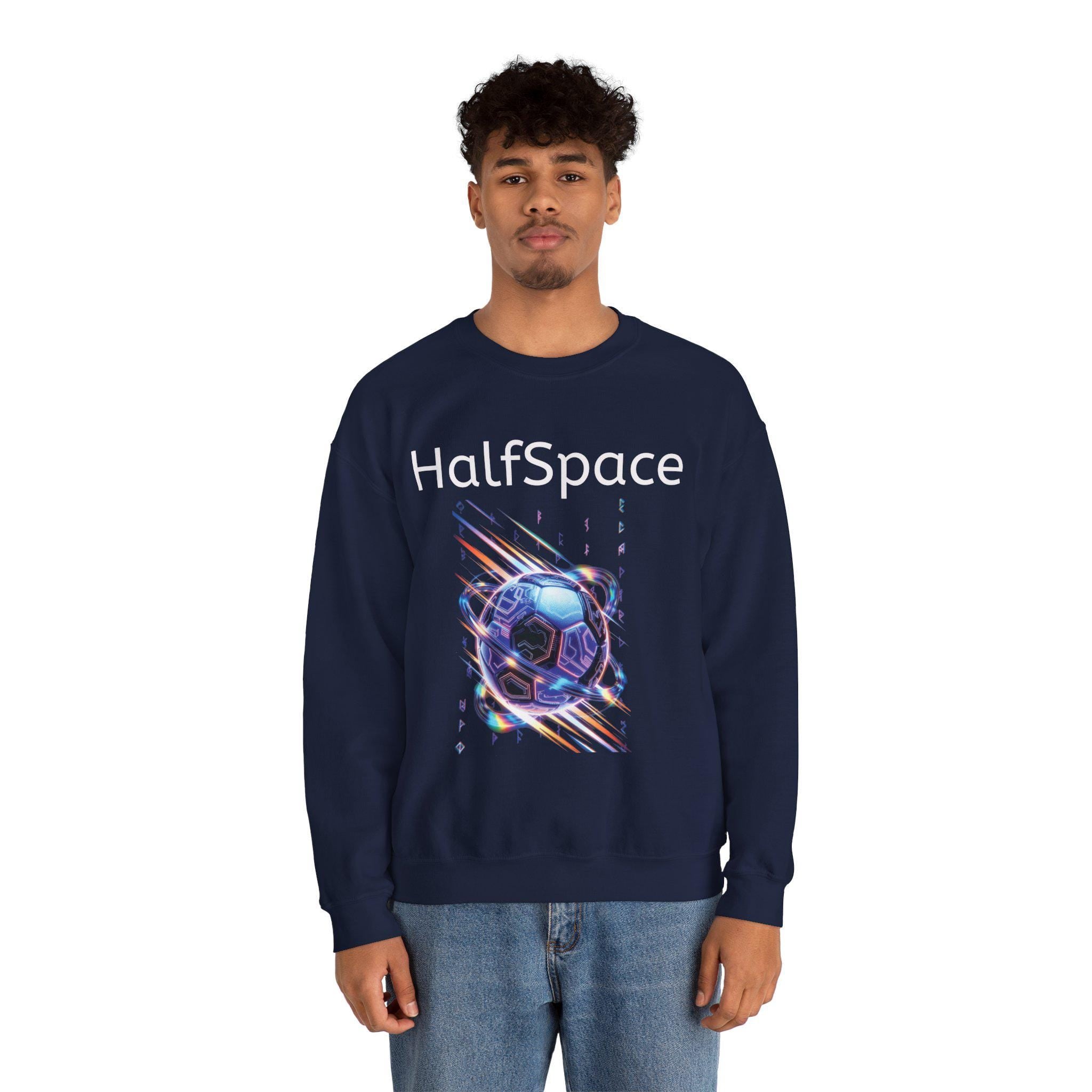HalfSpace Futuristic Soccer Ball Sweatshirt | Cyber Space Sports Crewneck