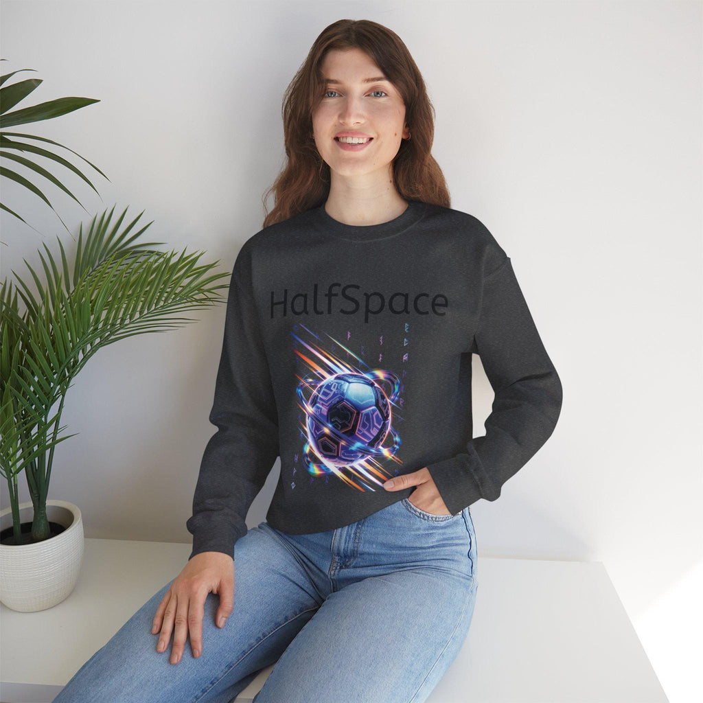 HalfSpace Futuristic Soccer Ball Sweatshirt | Cyber Space Sports Crewneck