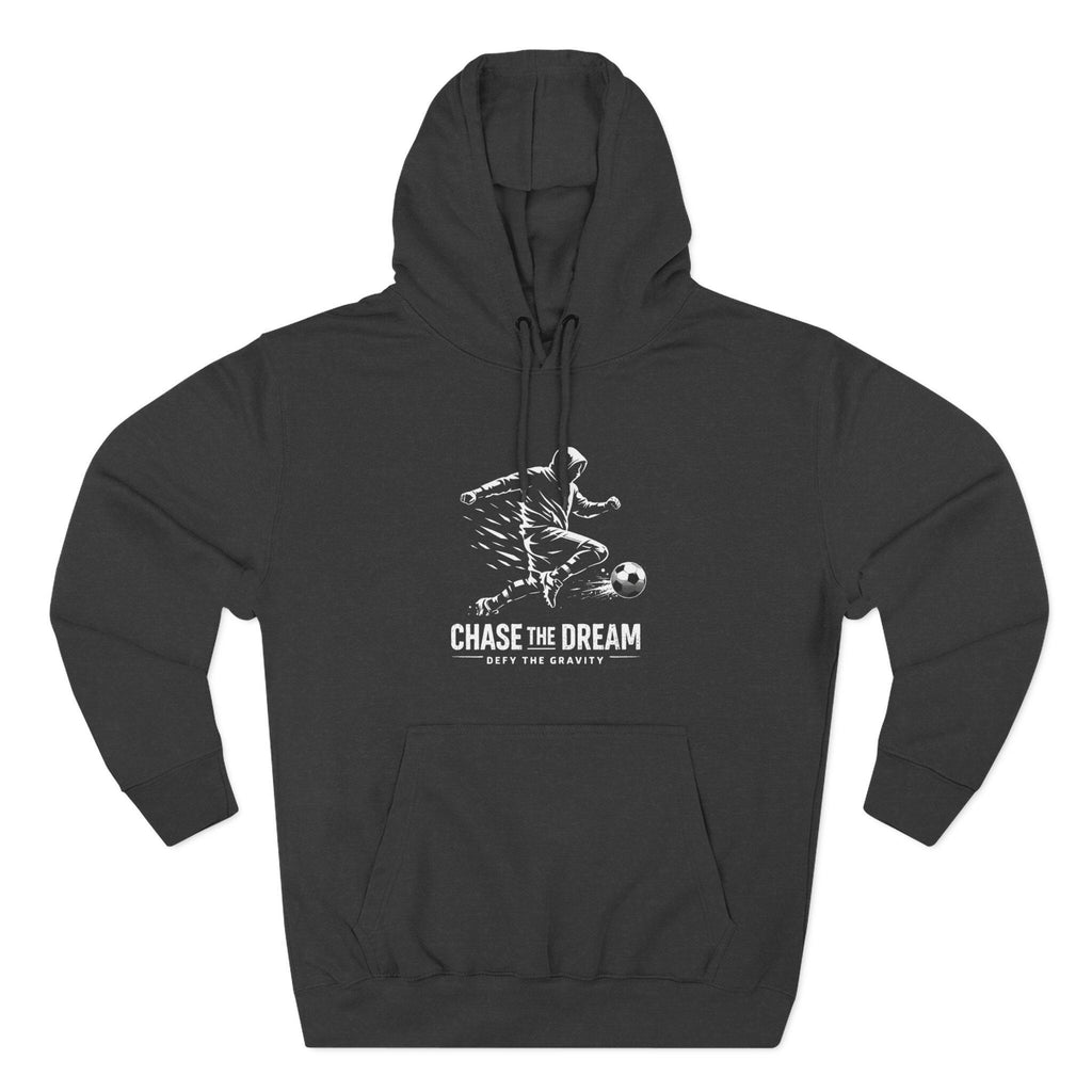 Chase The Dream Soccer Player hoodie | Three-Panel Fleece Hoodie | HalfSpace Studio branding | Streetwear Minimal