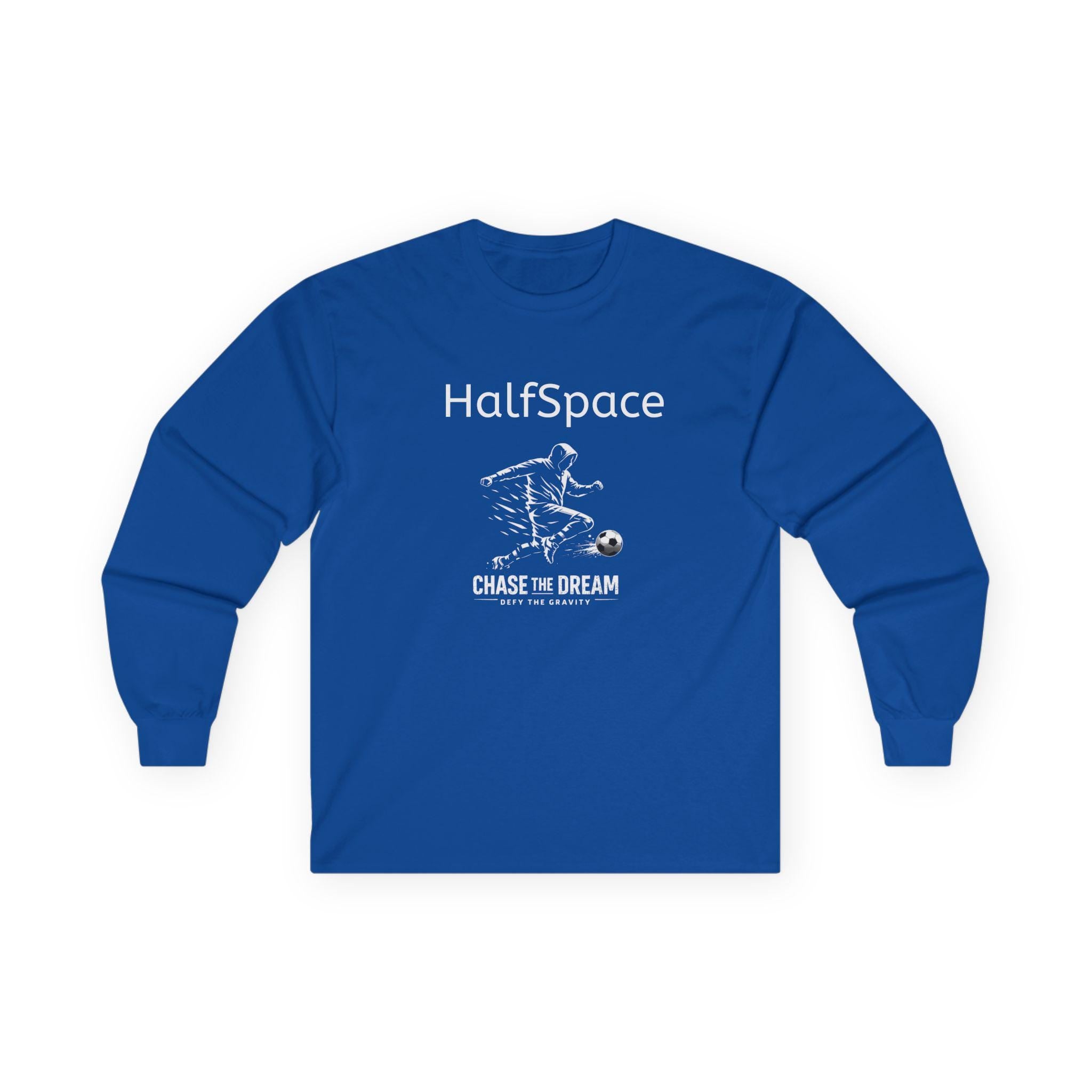 HalfSpace Soccer Long Sleeve Tee | Chase the Dream Graphic | Minimal Streetwear