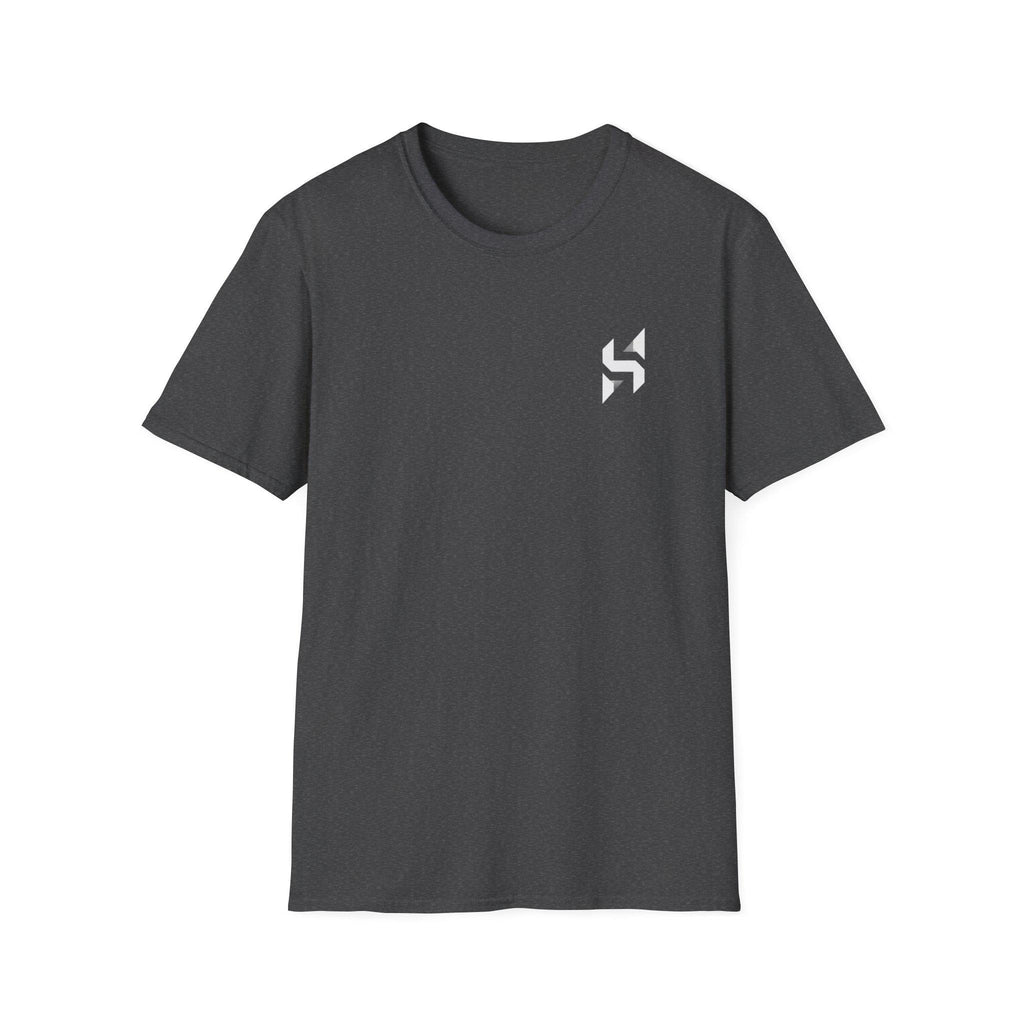 Geometric HS Logo T-Shirt | Minimal Chest Emblem, Monochrome Streetwear | HalfSpace Studio Branding