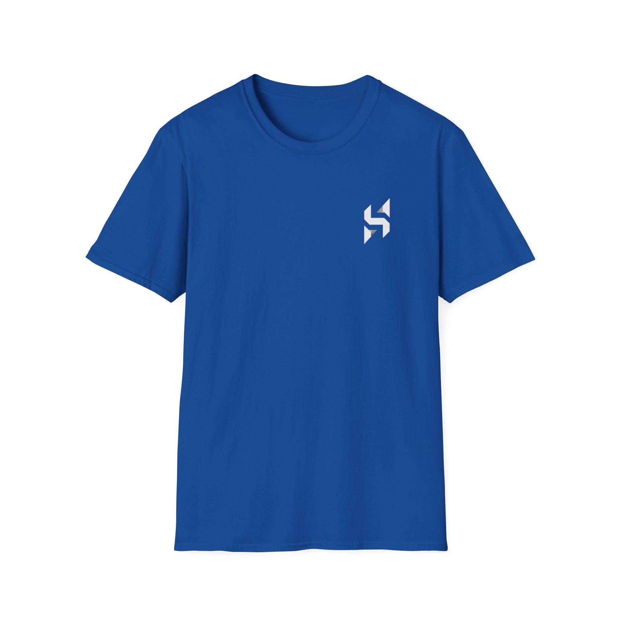 Geometric HS Logo T-Shirt | Minimal Chest Emblem, Monochrome Streetwear | HalfSpace Studio Branding