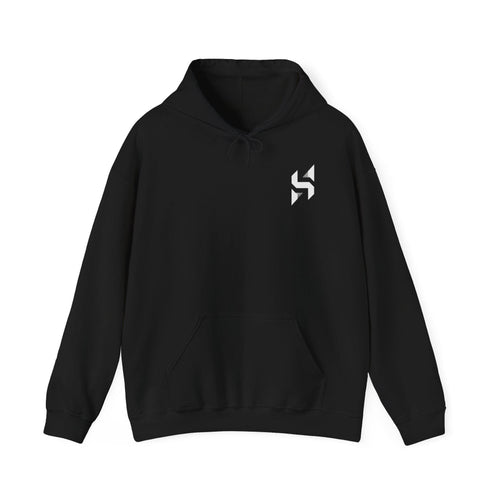 Abstract Geometric Logo Hoodie | Minimal Monochrome Chest Emblem | Streetwear | HalfSpace Studio Branding