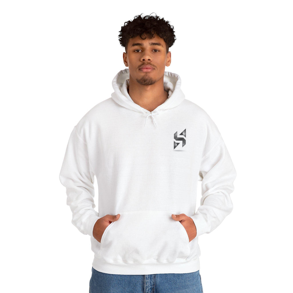 Abstract Geometric Logo Hoodie | Minimal Monochrome Chest Emblem | Streetwear | HalfSpace Studio Branding
