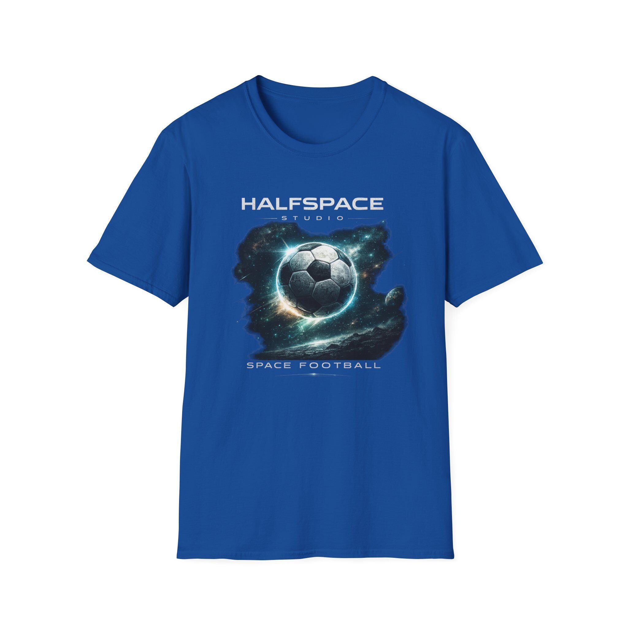 Space Football T Shirt | Cosmic Soccer Graphic Tee | Sci Fi Streetwear Top