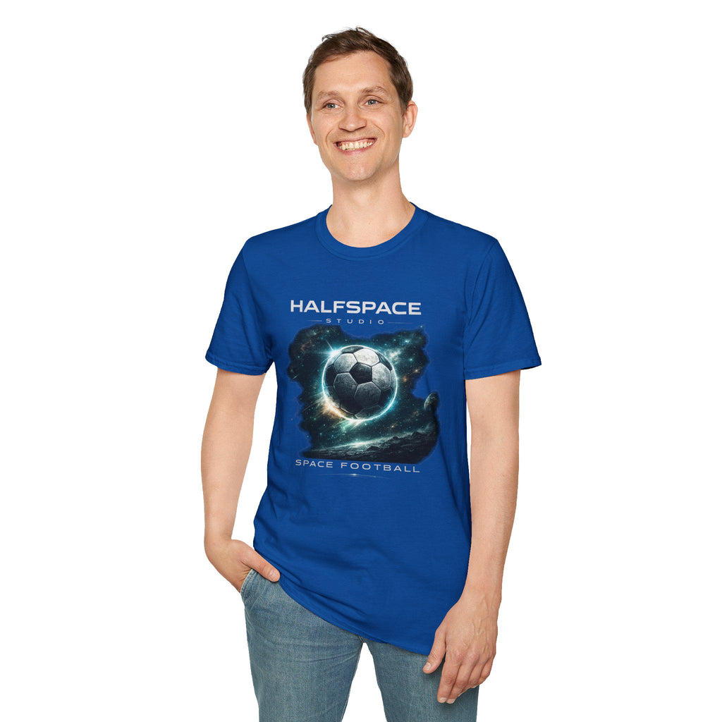 Space Football T Shirt | Cosmic Soccer Graphic Tee | Sci Fi Streetwear Top
