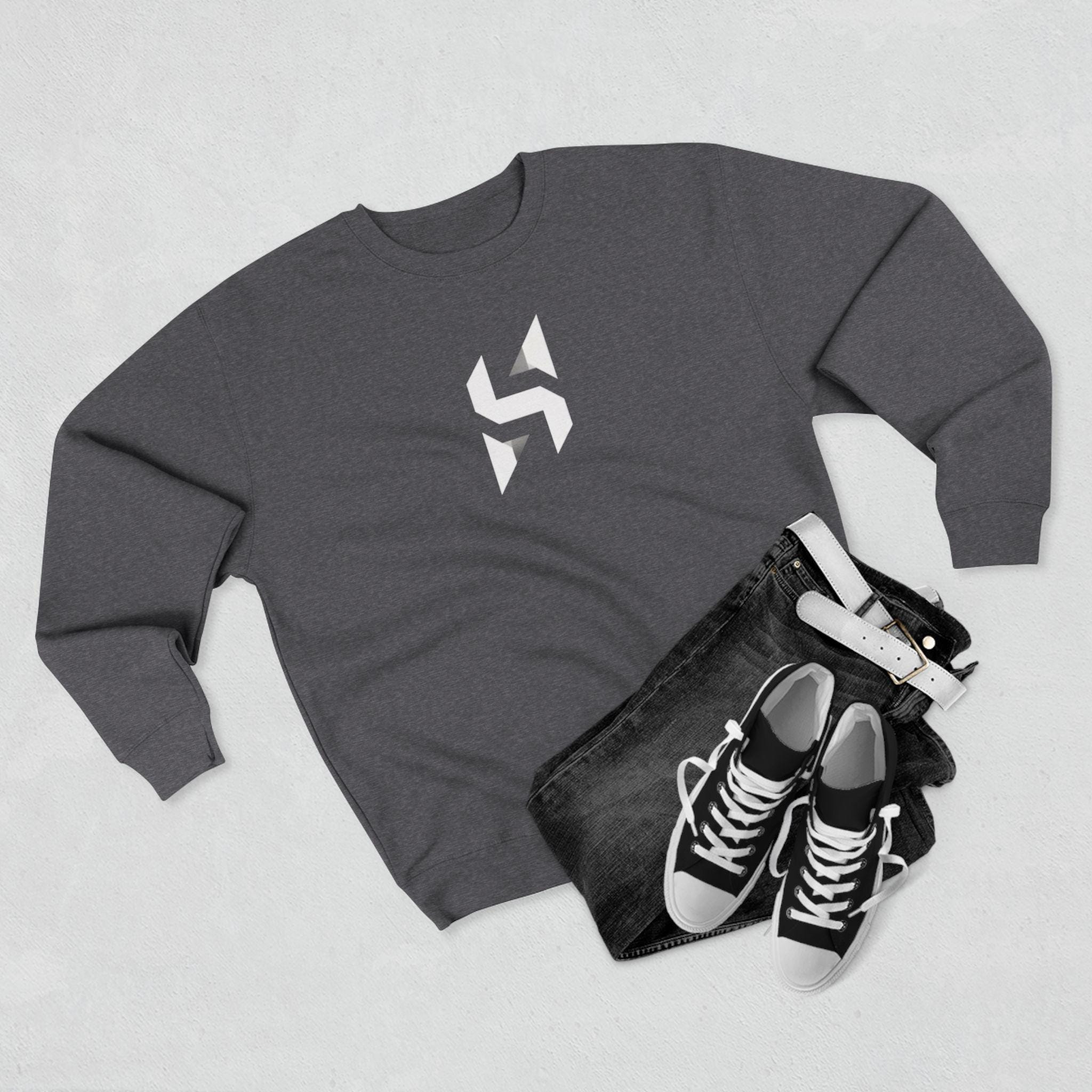 Geometric Monogram Crewneck Sweatshirt | Minimalist Streetwear Logo