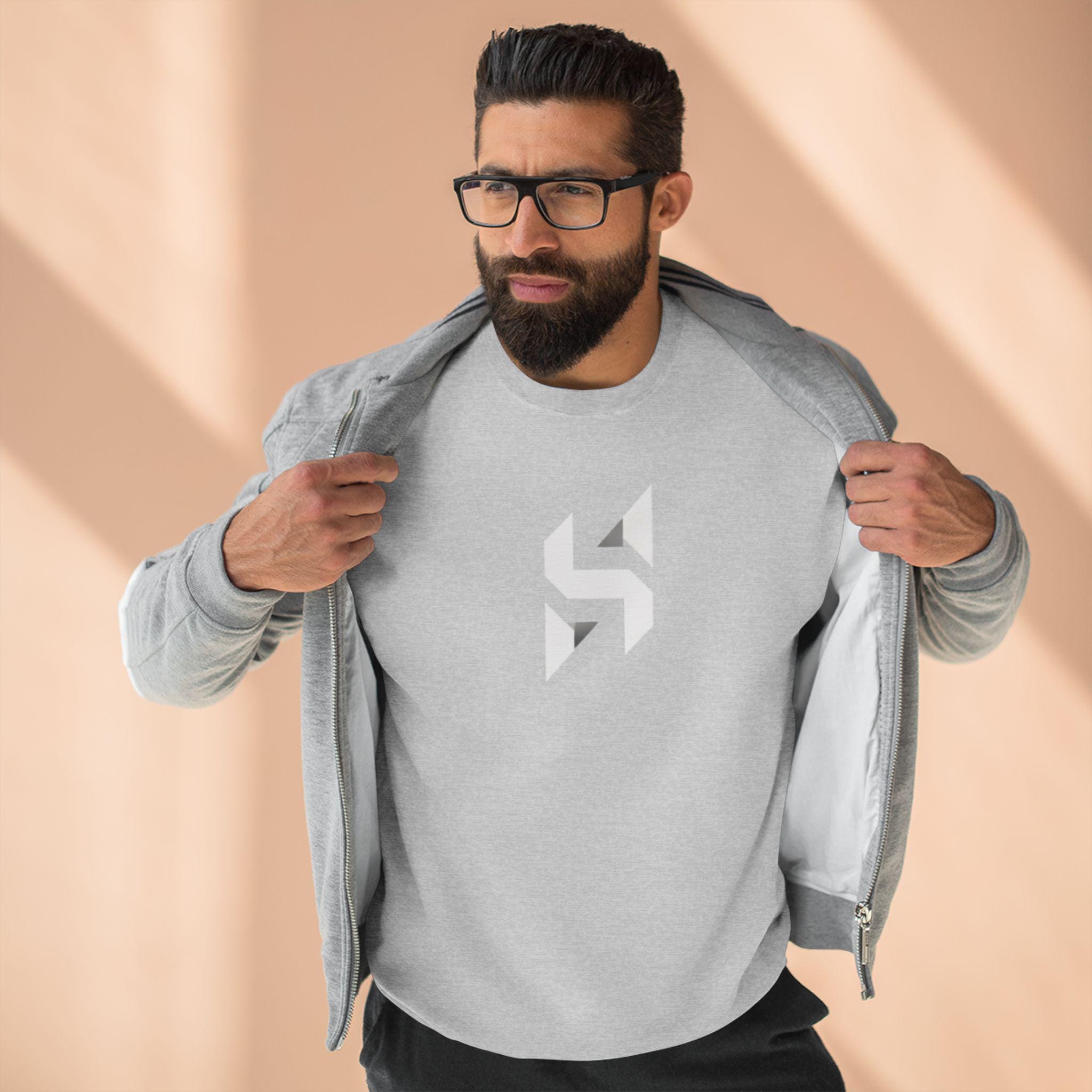 Geometric Monogram Crewneck Sweatshirt | Minimalist Streetwear Logo