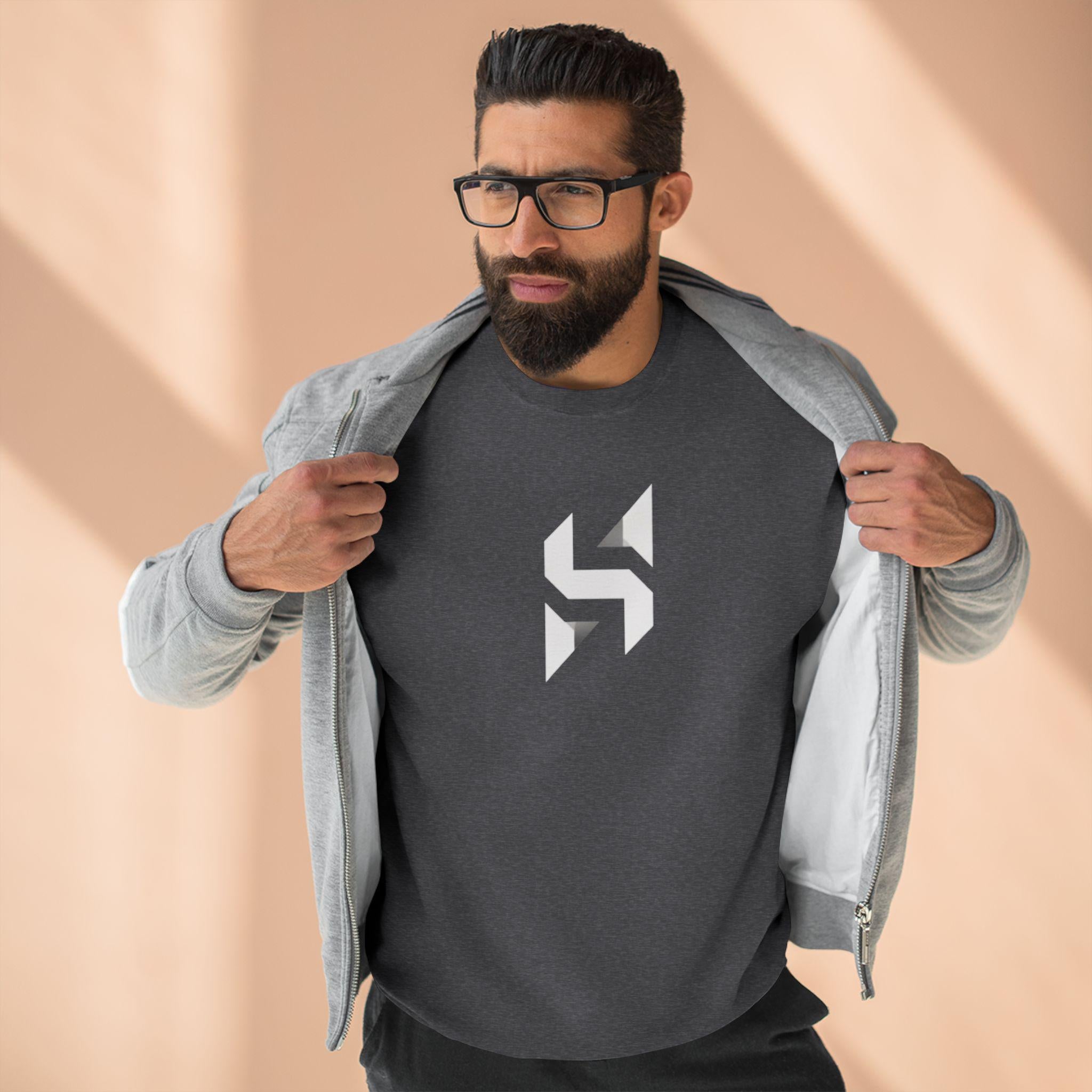 Geometric Monogram Crewneck Sweatshirt | Minimalist Streetwear Logo