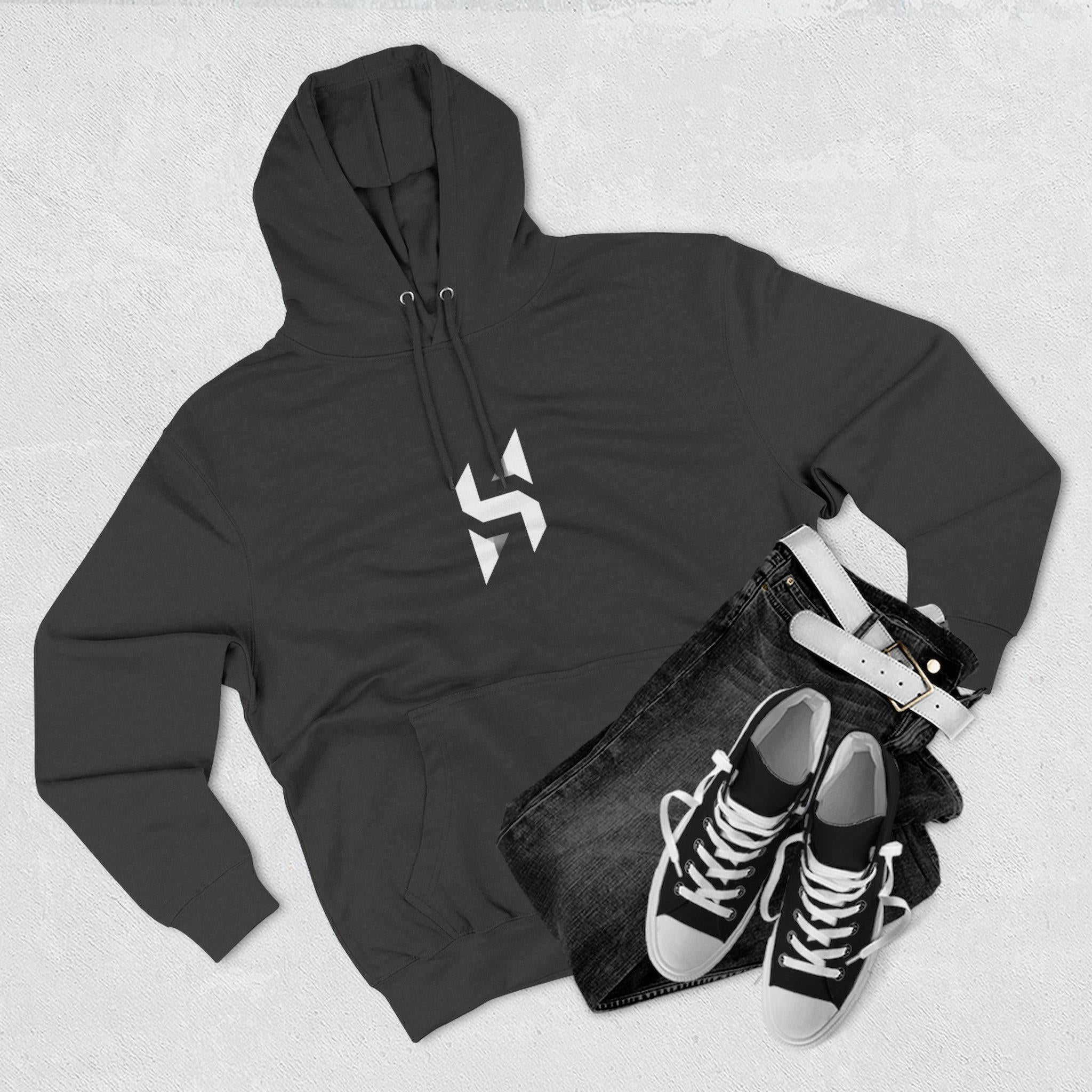 Geometric Monogram Hoodie | Minimal Center Chest Design | Streetwear | HalfSpace Branding Logo