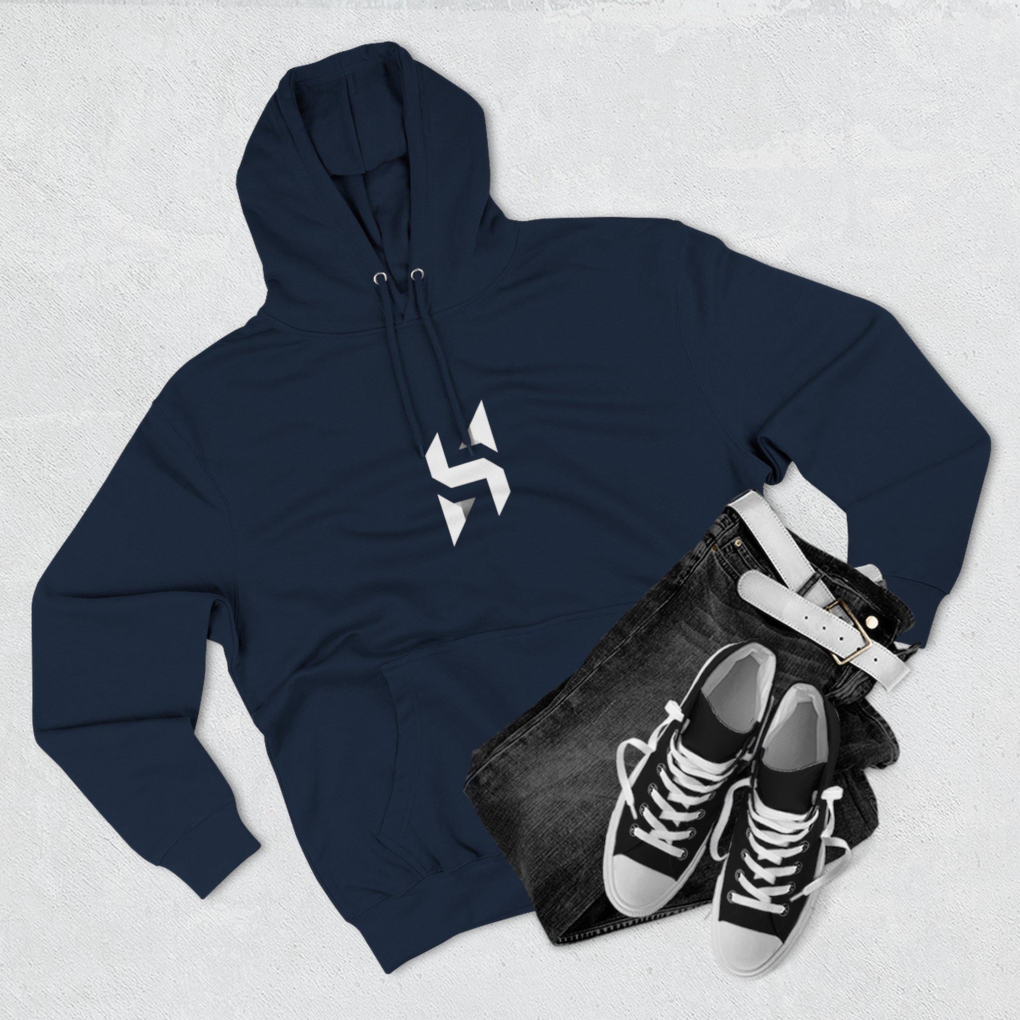 Geometric Monogram Hoodie | Minimal Center Chest Design | Streetwear | HalfSpace Branding Logo