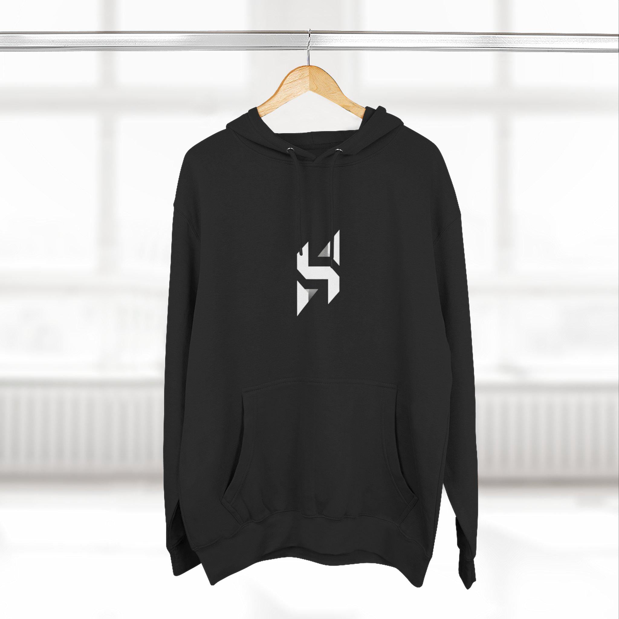 Geometric Monogram Hoodie | Minimal Center Chest Design | Streetwear | HalfSpace Branding Logo